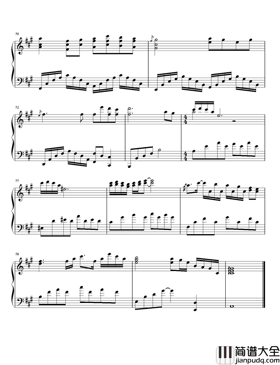 你一定要幸福钢琴谱_简弘亦_用一颗祝福的心去面对吧