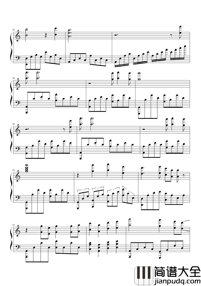 爱是你我钢琴谱_刀郎_正是你爱的承诺，让我看到了阳光闪烁