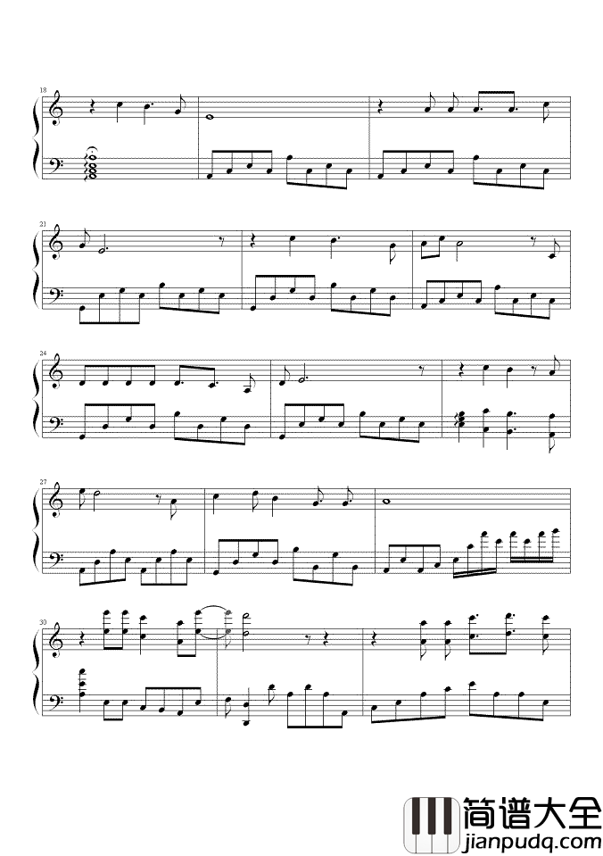 爱是你我钢琴谱_刀郎_正是你爱的承诺，让我看到了阳光闪烁