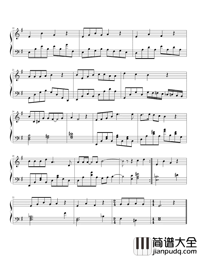 秋日恋歌钢琴谱_水木年华_阳光透过树叶斑驳的洒在地上