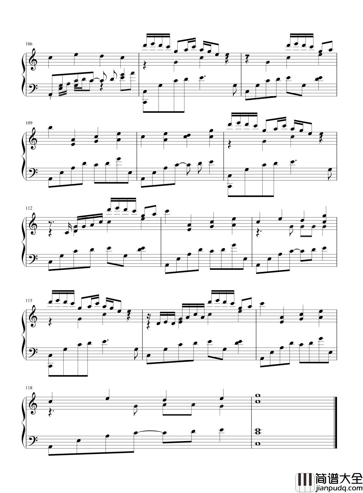 彩蝶舞夏钢琴谱_何真真_漫步江南水乡，甚是惬意