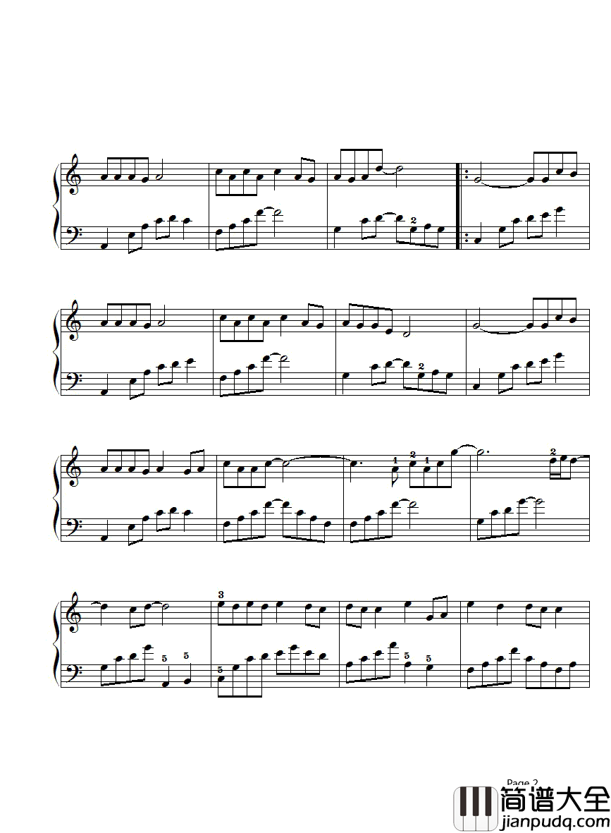 猪之歌钢琴谱_香香_猪你的鼻子有两个孔