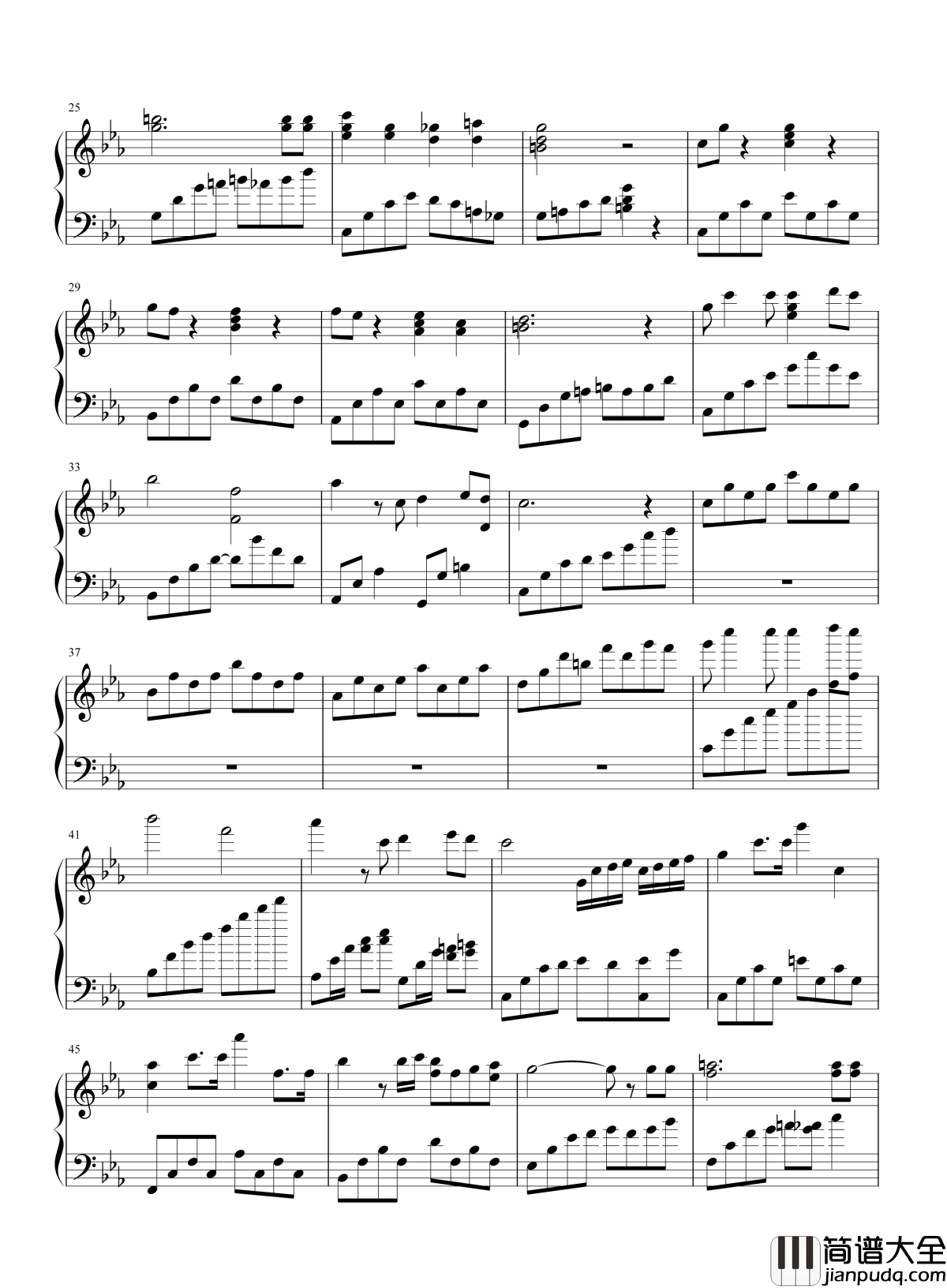 一生有意义钢琴谱_罗文_甄妮_肯去承担爱，一生有意义