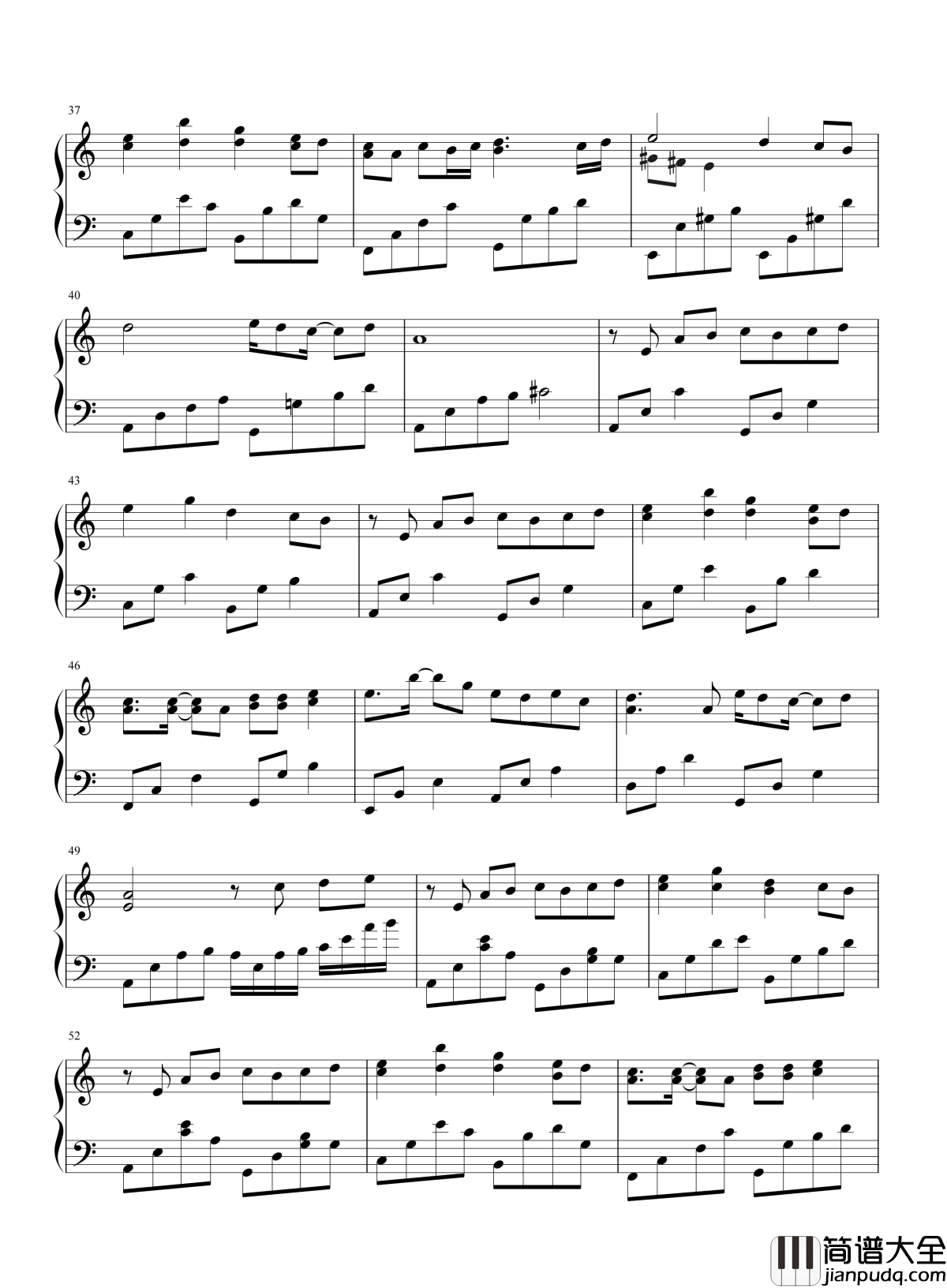 美人鱼钢琴谱_林俊杰_爱情能超越一切只要你在我身边