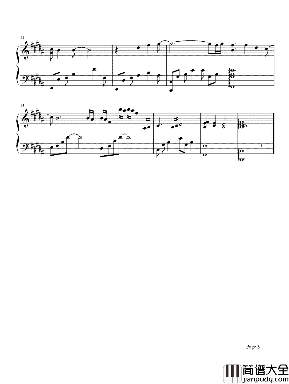 亲爱的你怎么不在我身边钢琴谱_江美琪_这里的空气很清新，这里的小吃很特别