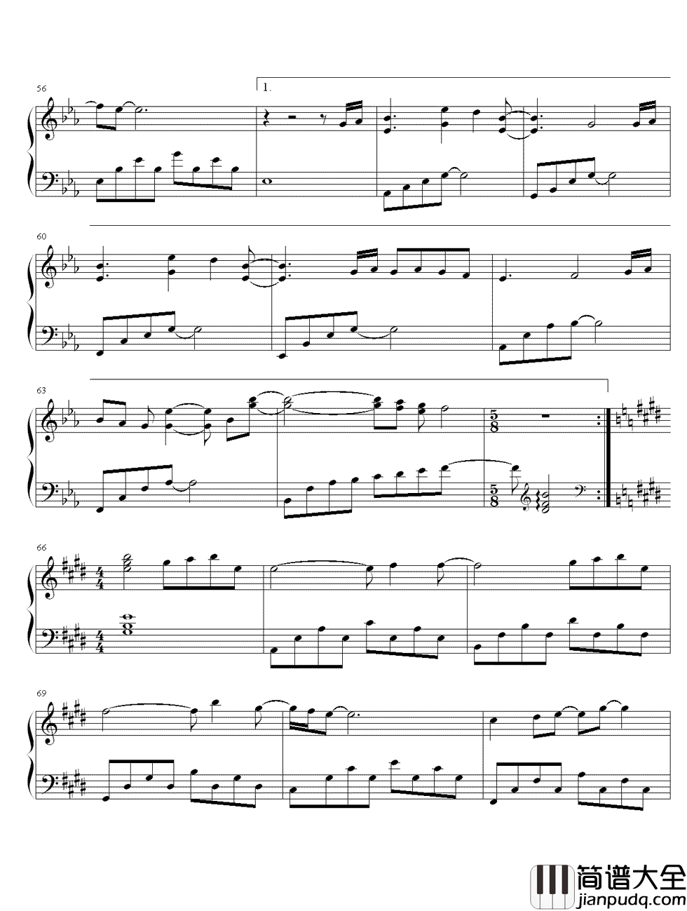 心墙钢琴谱_郭静_就算你有一道墙，我的爱会攀上窗台盛放