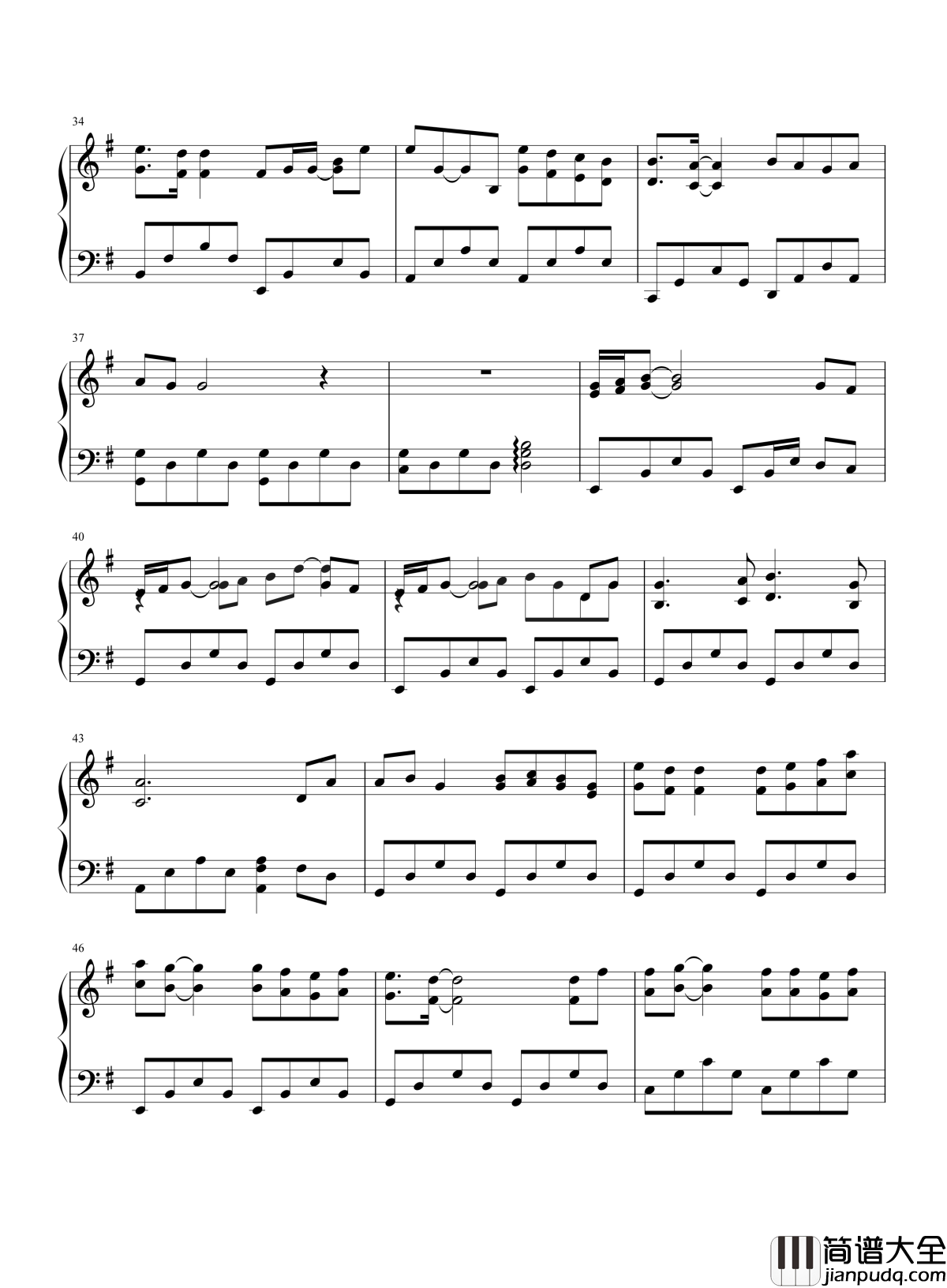 珊瑚海钢琴谱_周杰伦_梁心颐_转身离开_分手说不出来