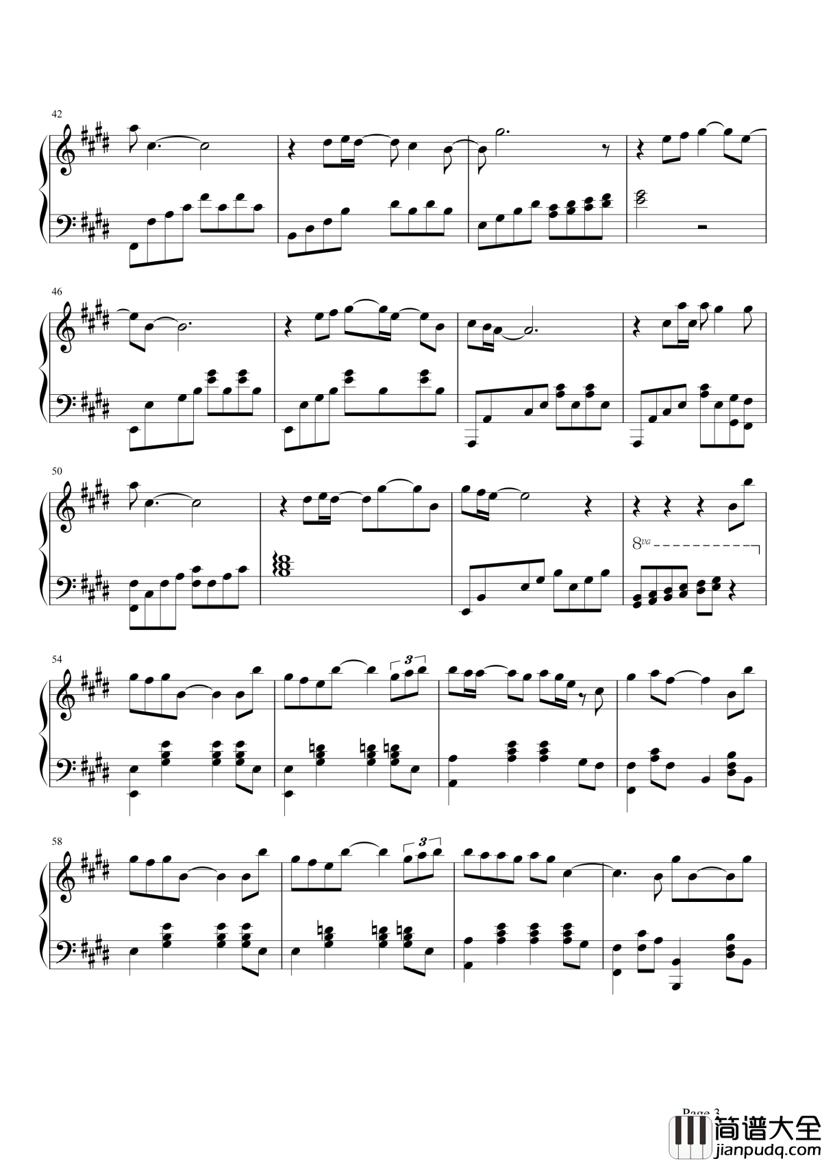 突然想爱你钢琴谱_许茹芸_爱到极度疯狂，爱到无法想像