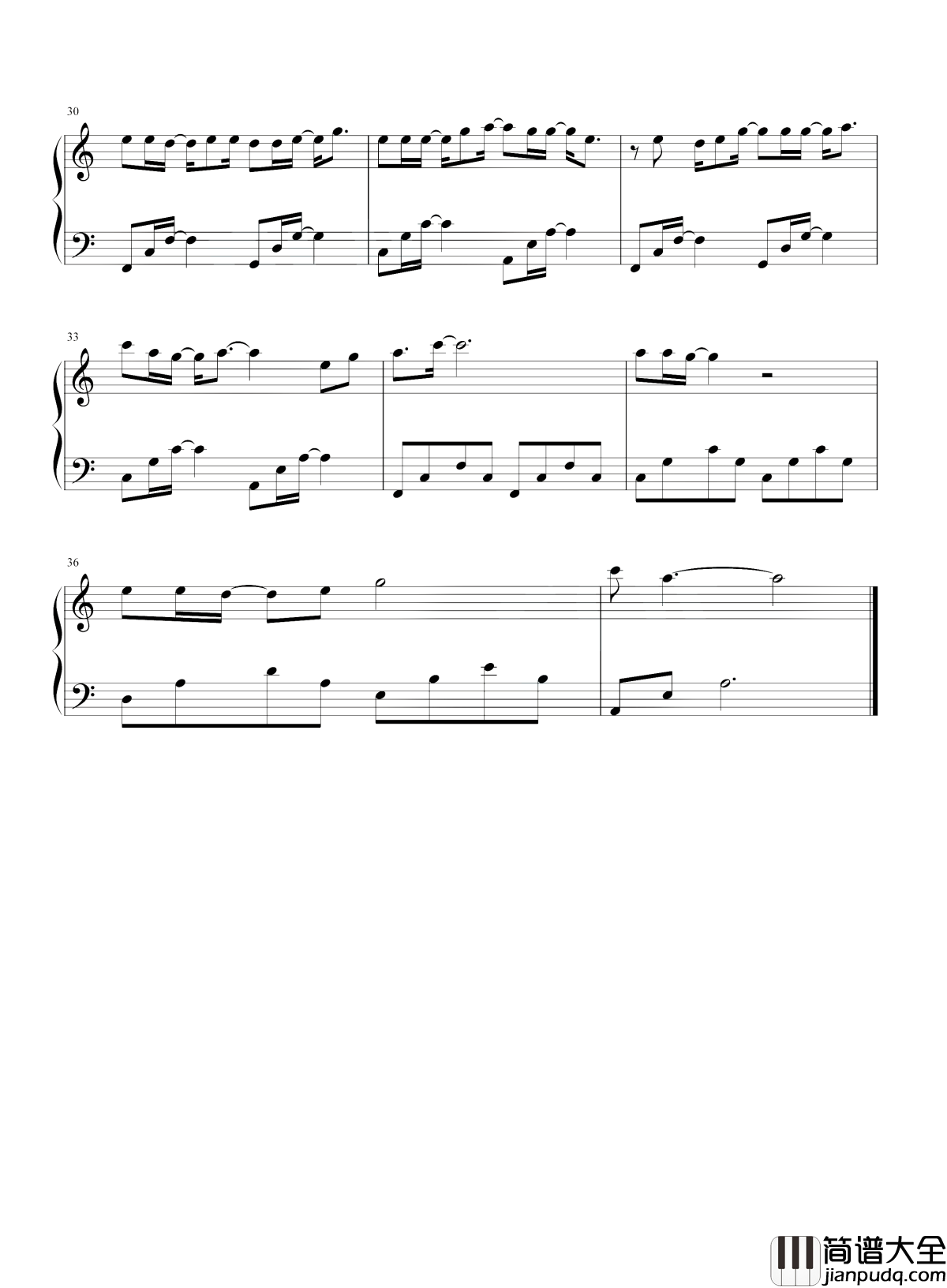 扶摇钢琴谱_莫文蔚_扶风摇曳，自如纵横