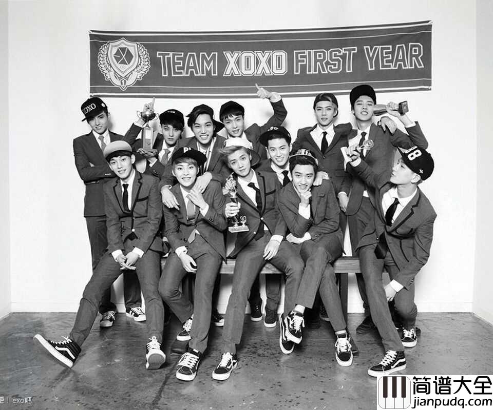 咆哮钢琴谱_EXO_愿你以后每一个梦都不会再是一场空