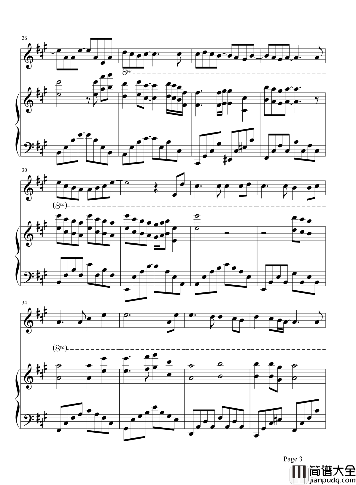 轨迹钢琴谱_周杰伦_终点之前我愿意再爱一遍