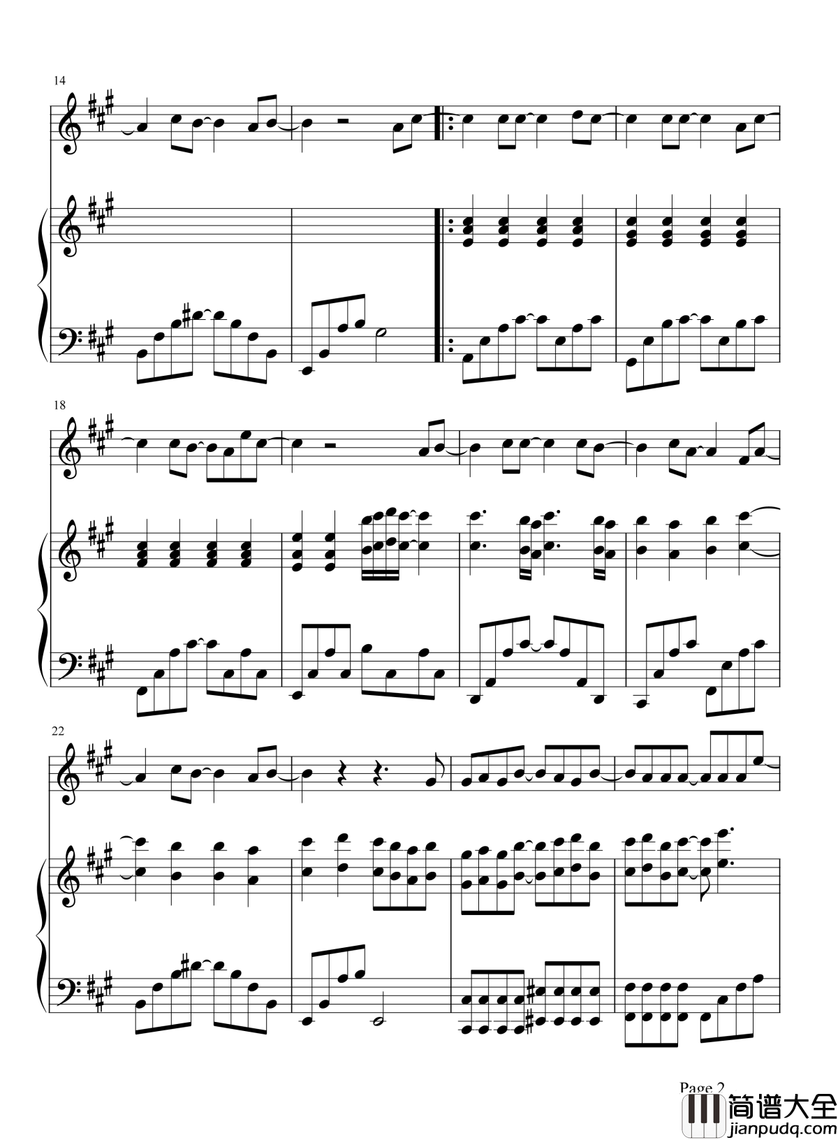 轨迹钢琴谱_周杰伦_终点之前我愿意再爱一遍