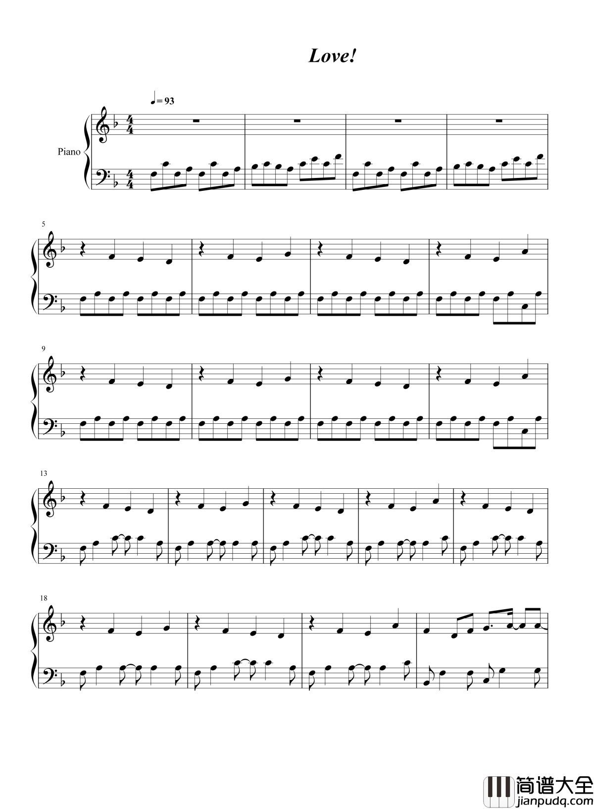 love钢琴谱_田馥甄_如果欣赏那珍贵温柔_就请珍惜这伤口