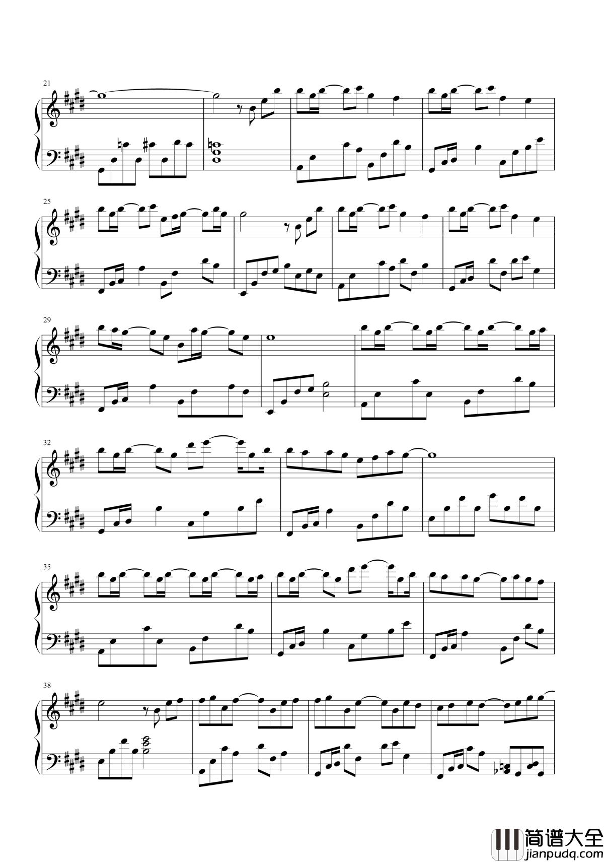 最后一页钢琴谱_江语晨_爱只能在回忆中完整