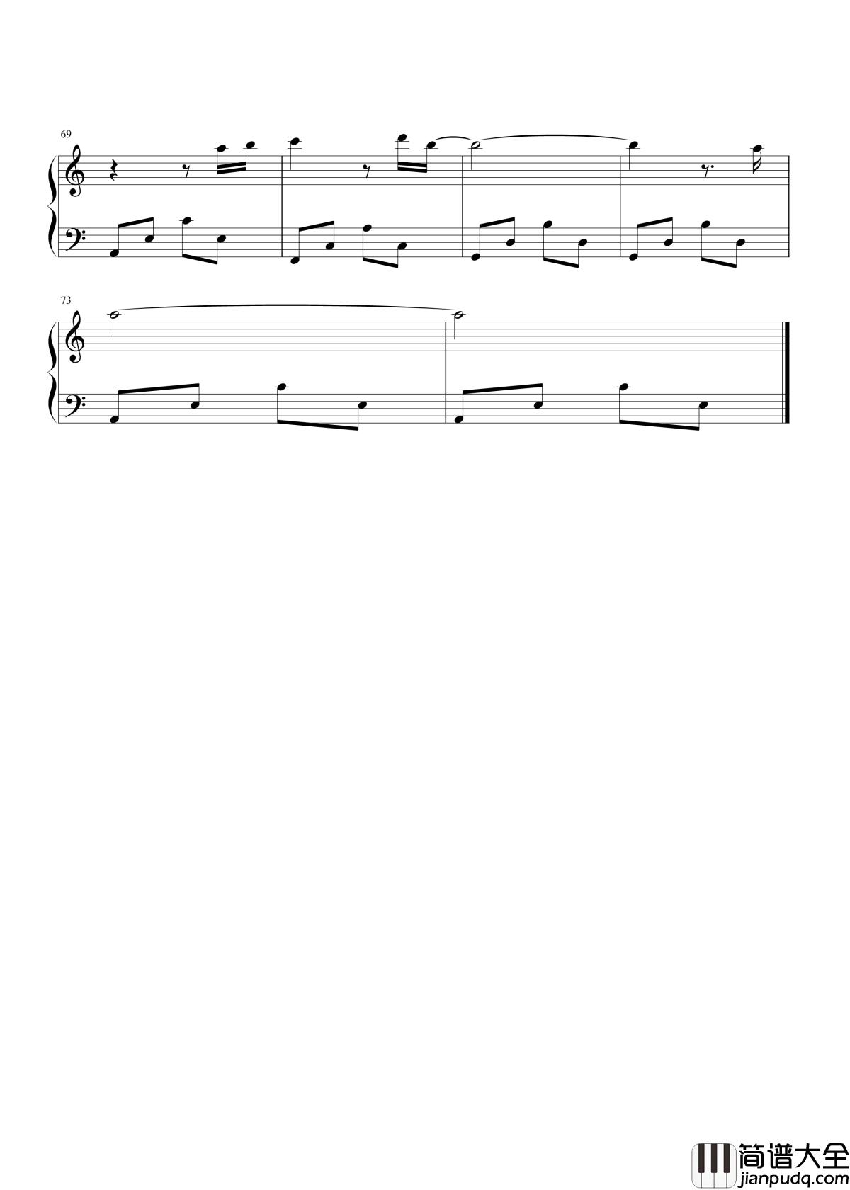 无法原谅钢琴谱_李佳璐_错爱一个人_注定是遗憾