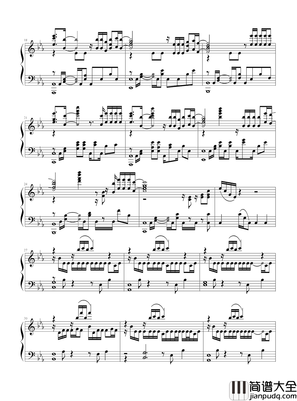 我的天空钢琴谱_南征北战_再见那个年少轻狂的时代