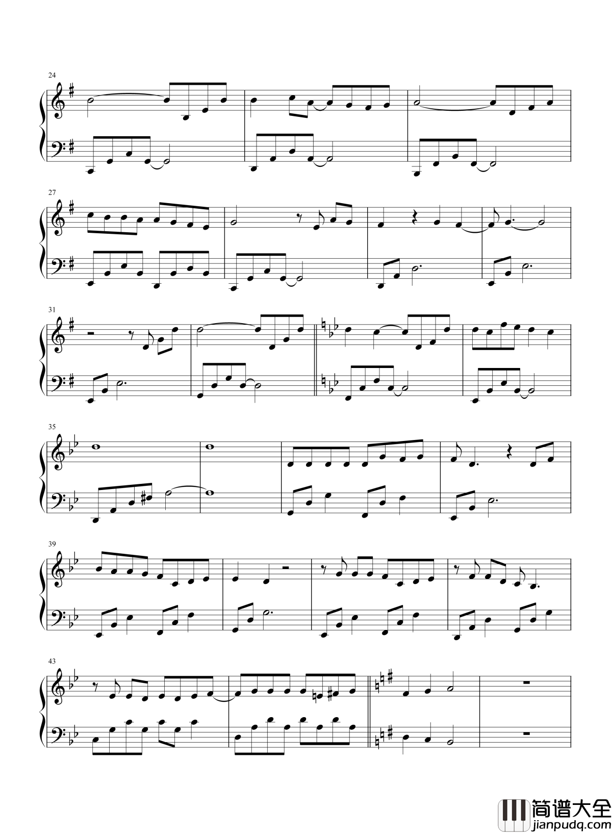 三生三世十里桃花钢琴谱_那英_桃花朵朵_只恨瞬间花落