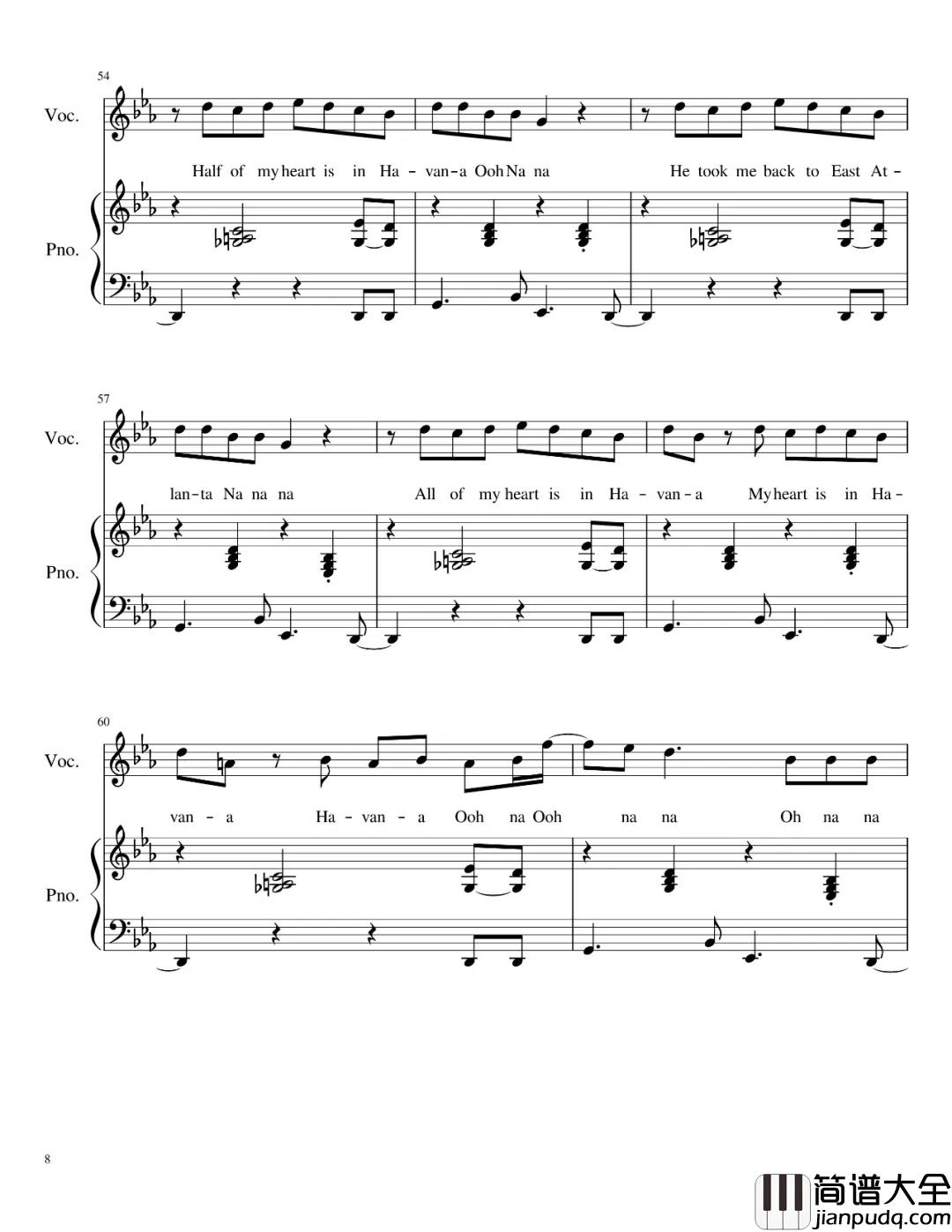 Havana钢琴谱_贾斯丁比伯推荐歌曲，卡妹感动到哭差点崩溃