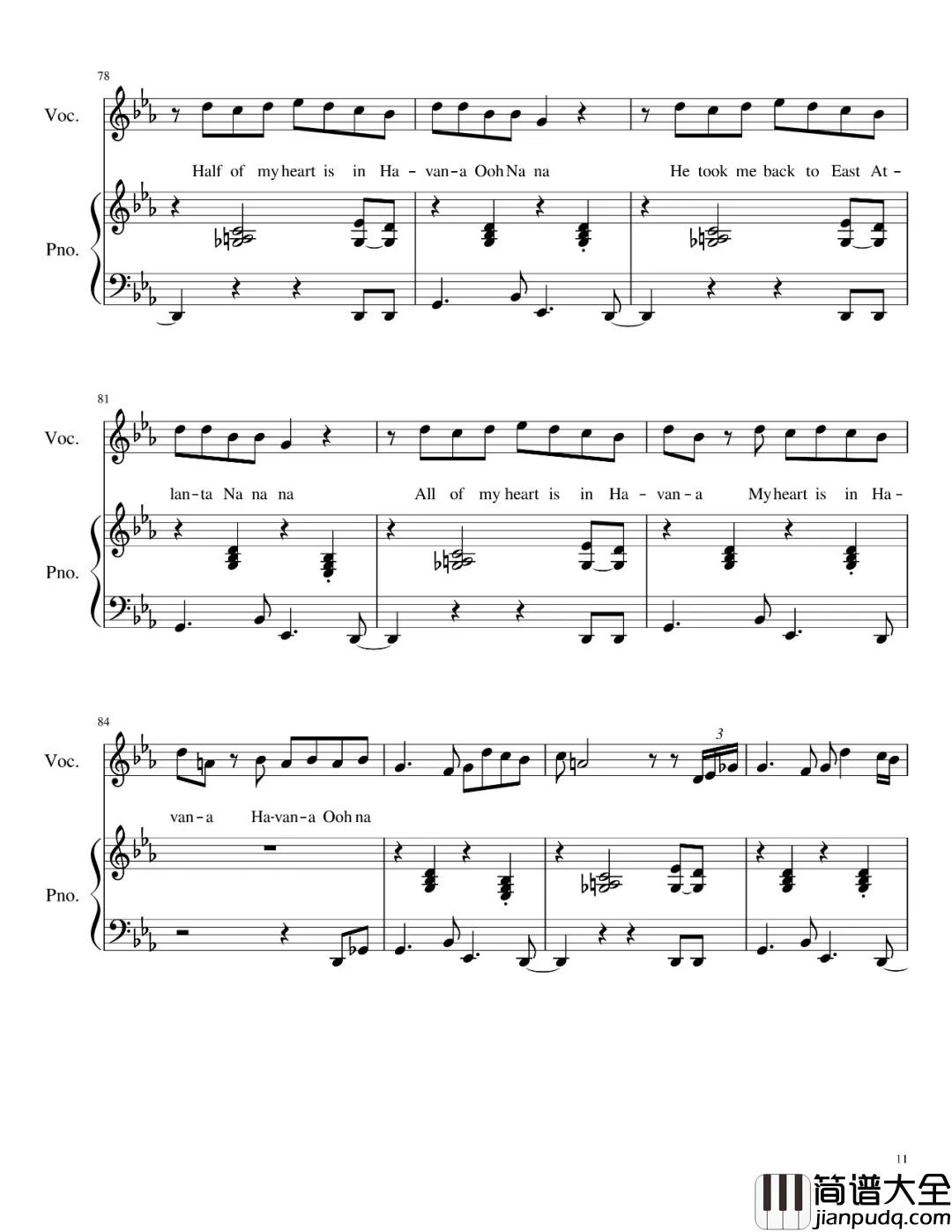 Havana钢琴谱_贾斯丁比伯推荐歌曲，卡妹感动到哭差点崩溃