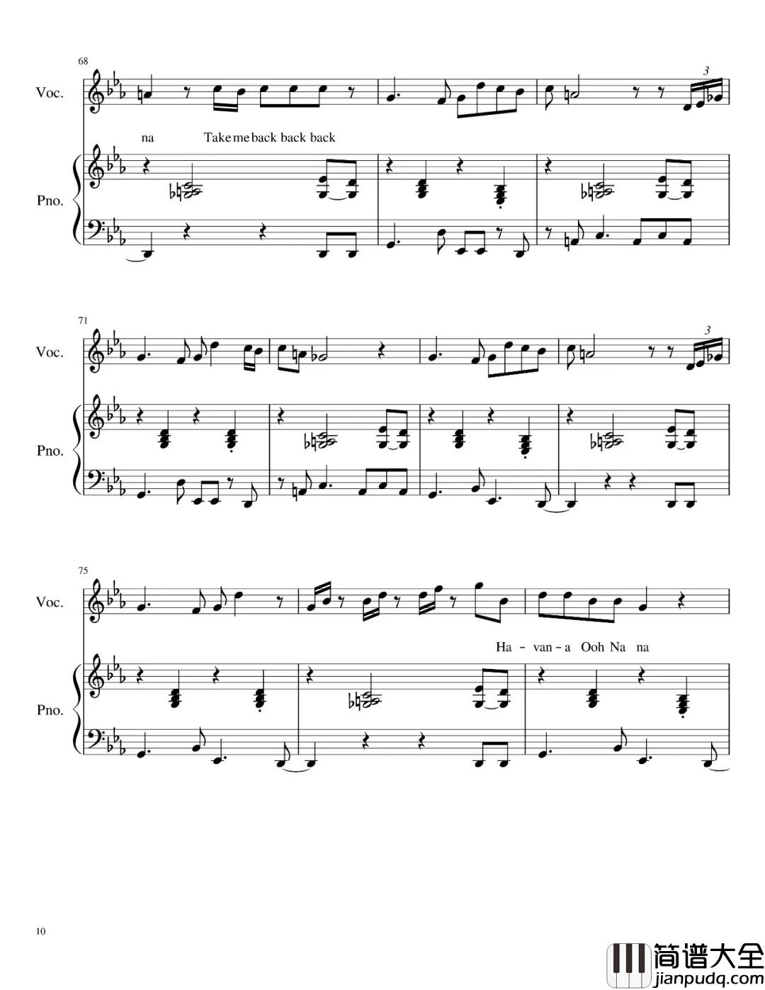 Havana钢琴谱_贾斯丁比伯推荐歌曲，卡妹感动到哭差点崩溃