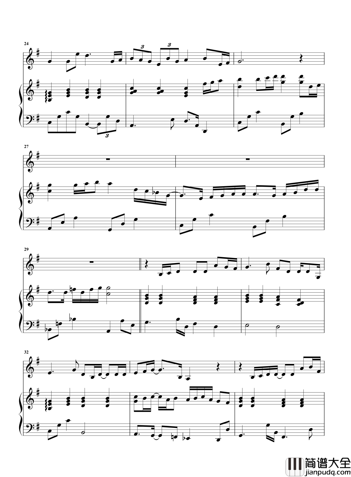 你那么爱她钢琴谱_李圣杰_直到爱消失_你才想要去珍惜