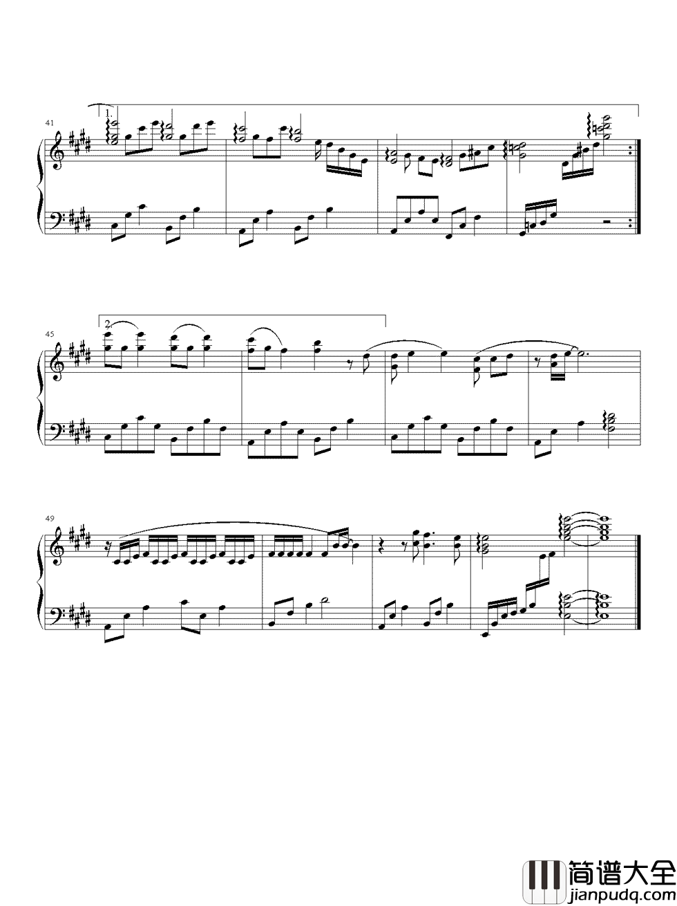 伤心童话钢琴谱_胡夏_请忘了爱好吗爱情是伤心的童话