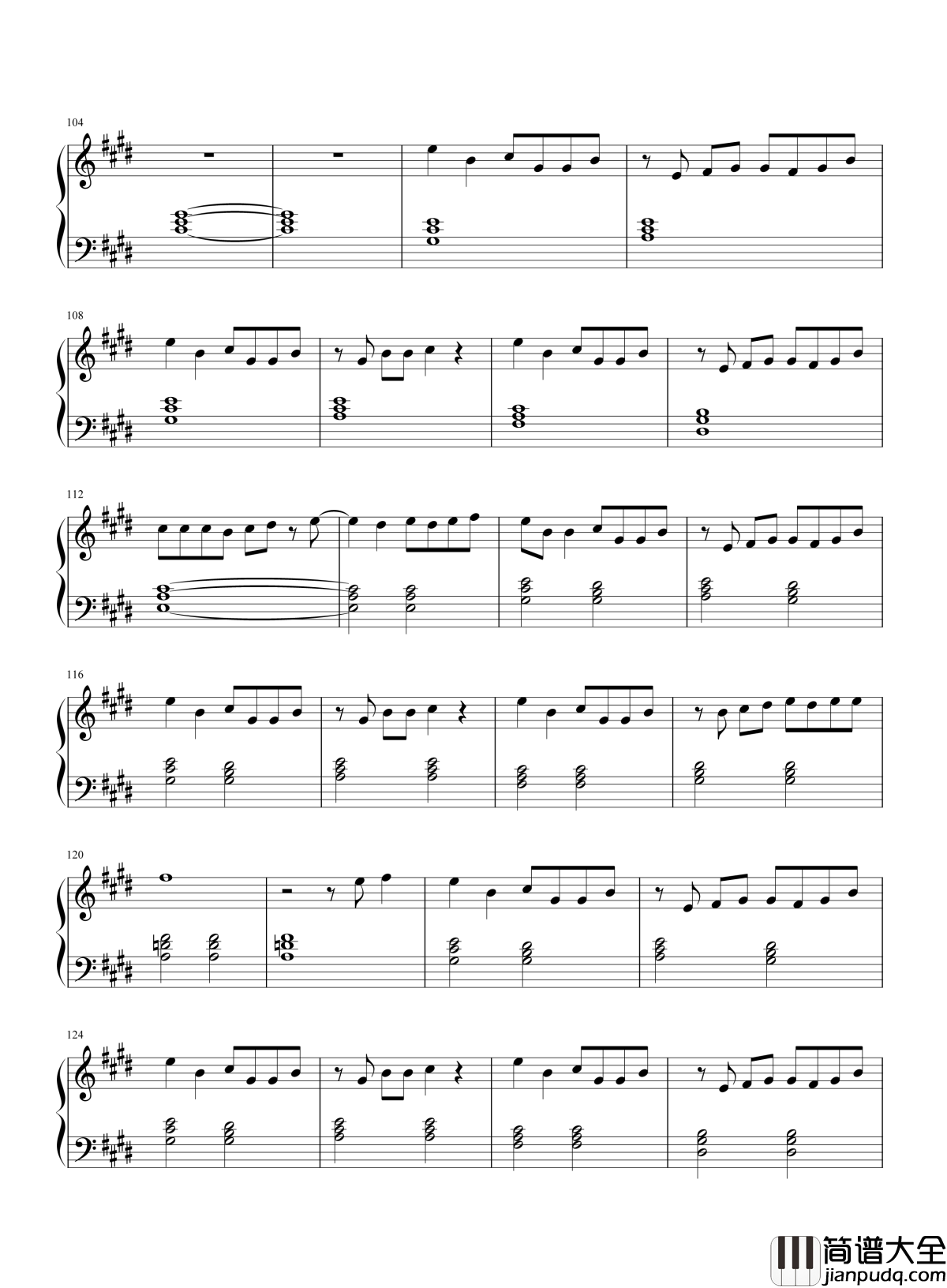 星辰钢琴谱_张杰_择天记人间正道非传说