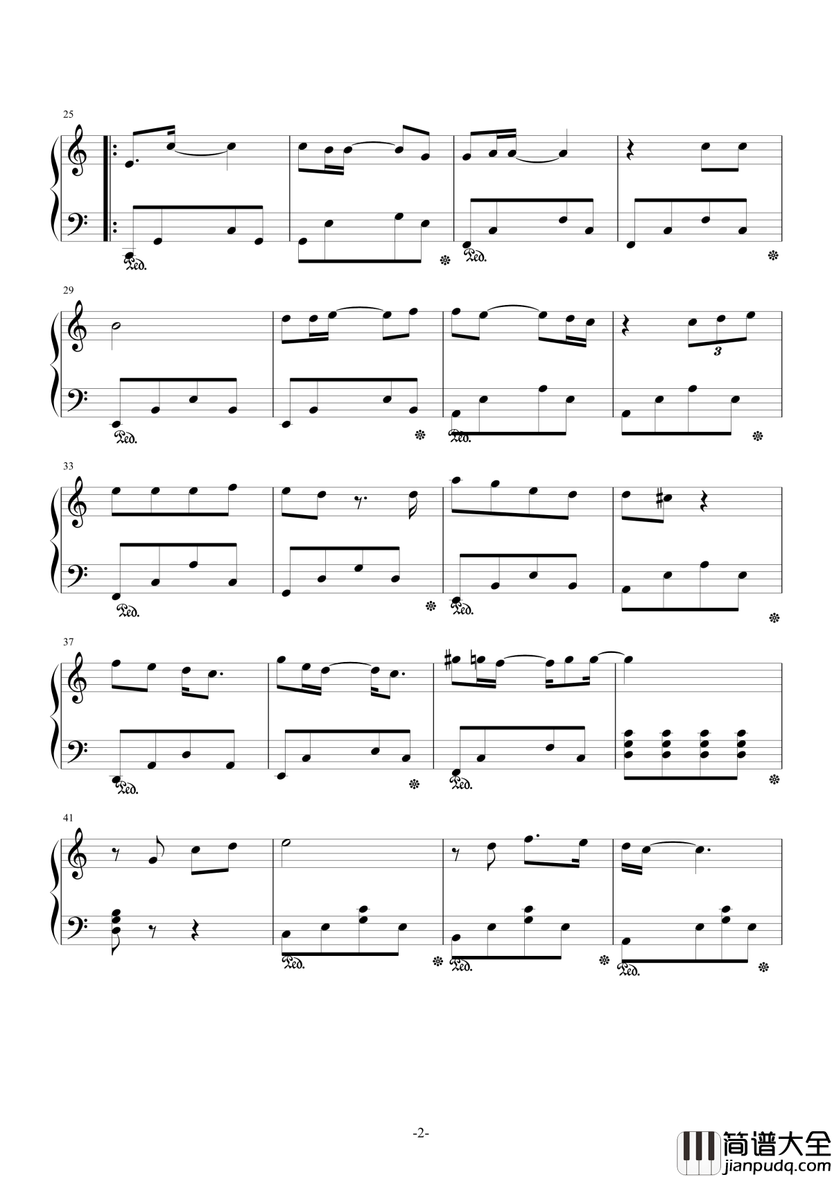 beautiful_love钢琴谱_蔡健雅_电视剧白袍之恋片头曲