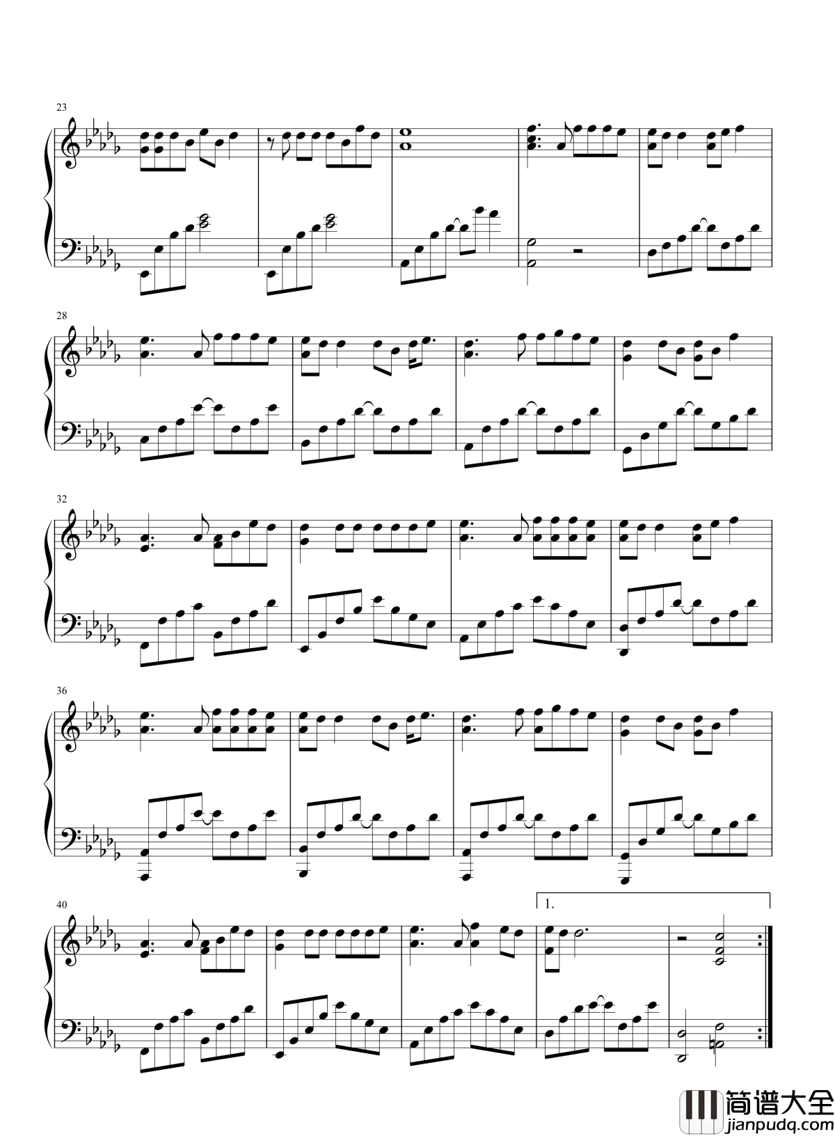 给我一首歌的时间钢琴谱_周杰伦_你送我的眼泪让它留在雨天