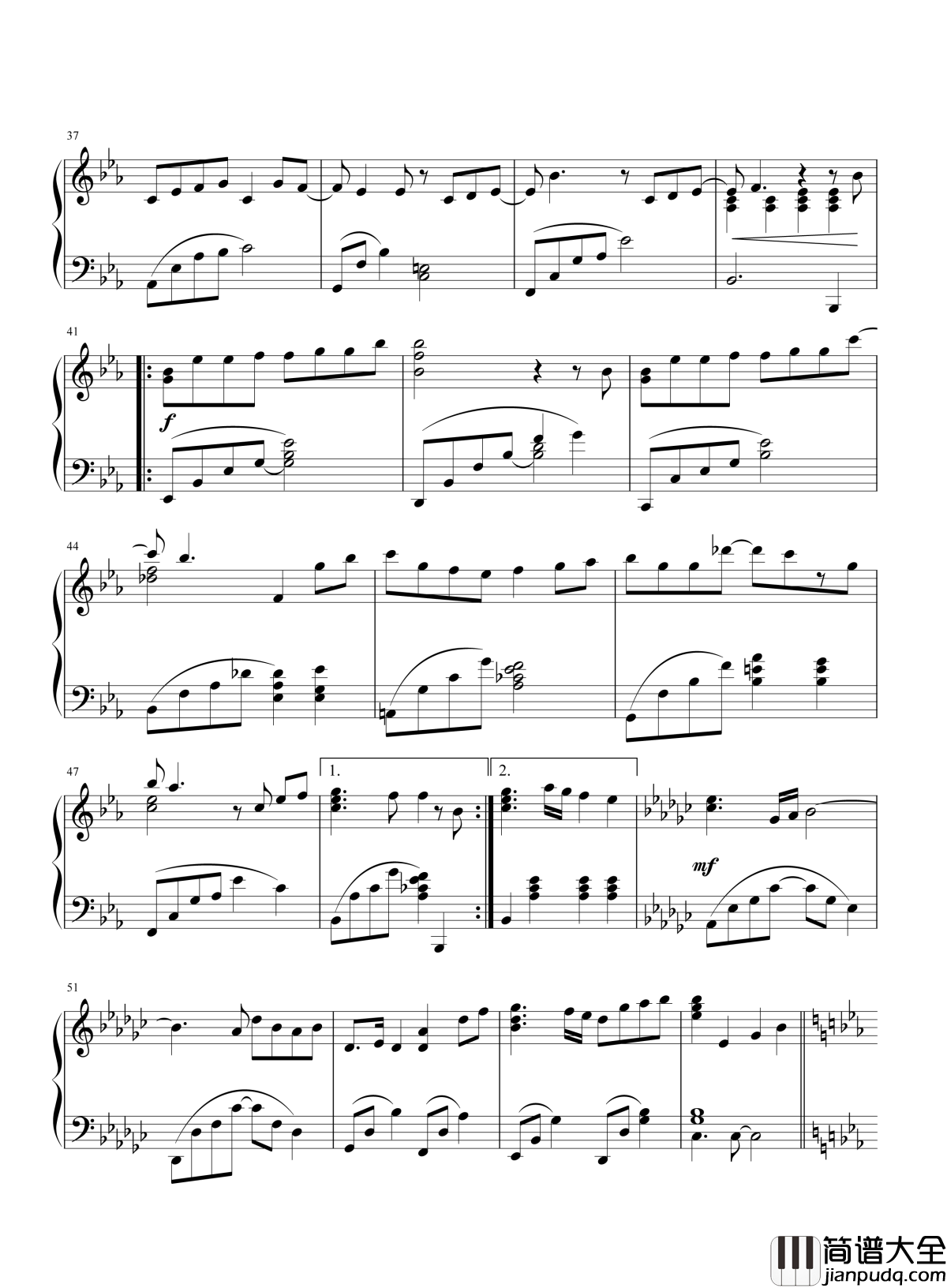 浮生未歇钢琴谱_双笙_浮生未歇浅喜深爱