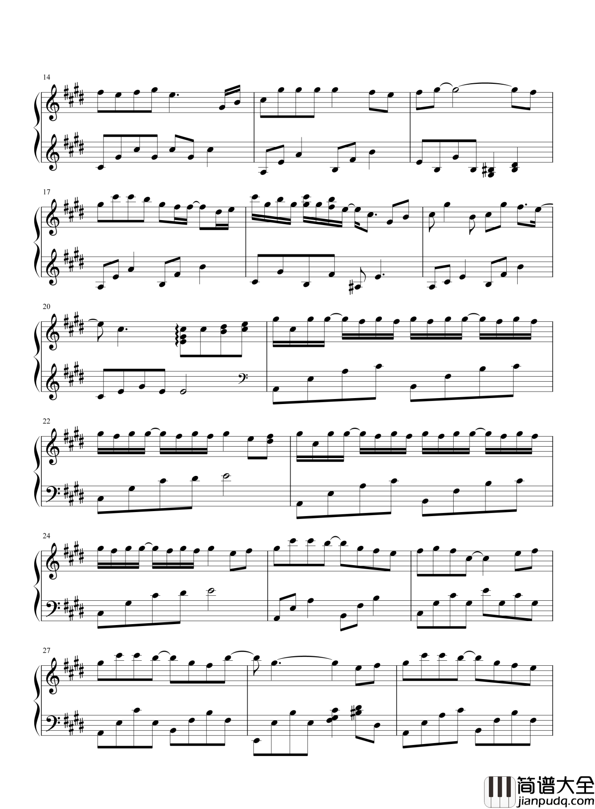 芊芊钢琴谱_回音哥_流年似水恰似一曲芊芊