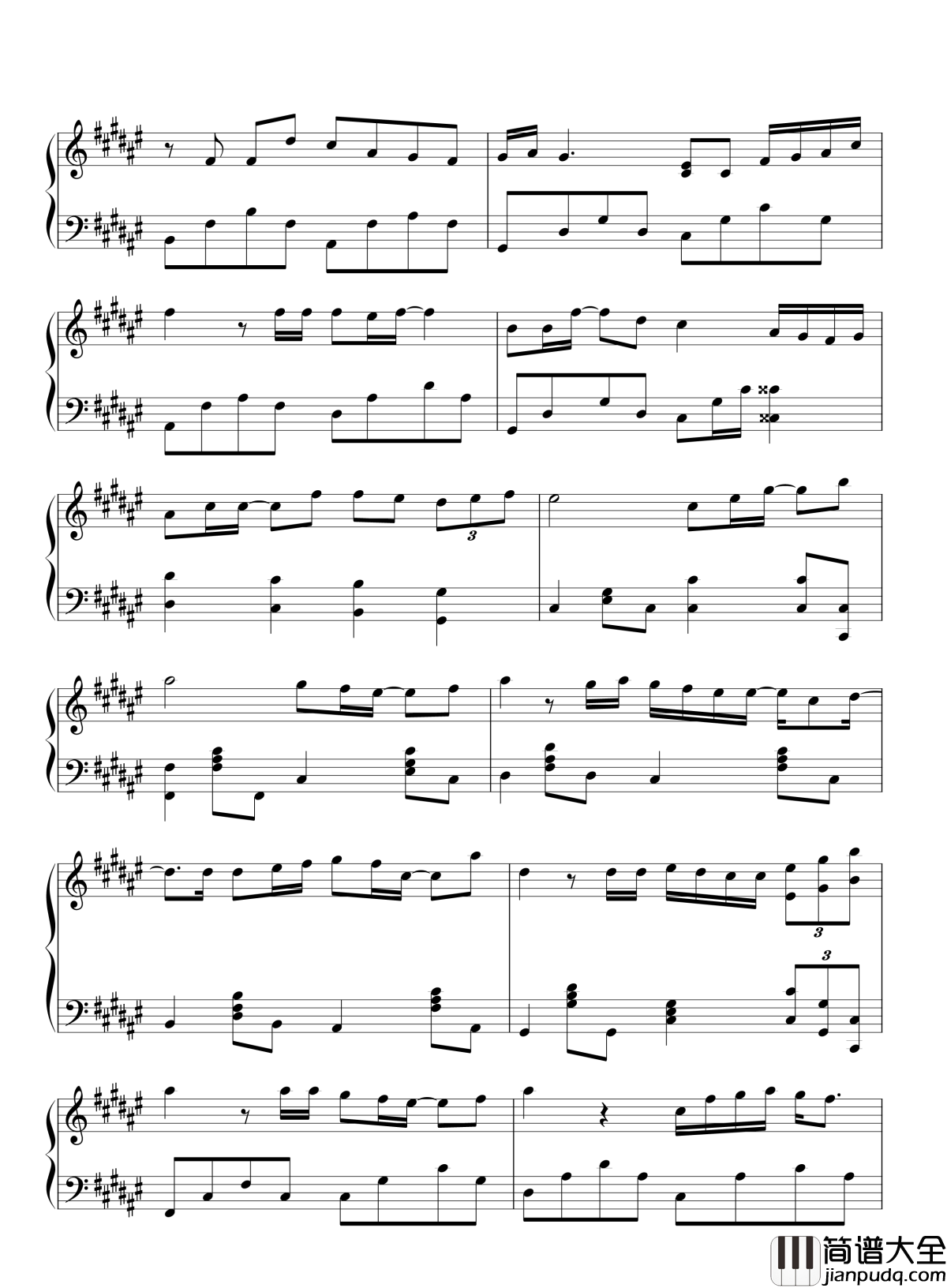 恋爱大过天钢琴谱_twins_想不想也日夜思念_连甜梦也不够甜