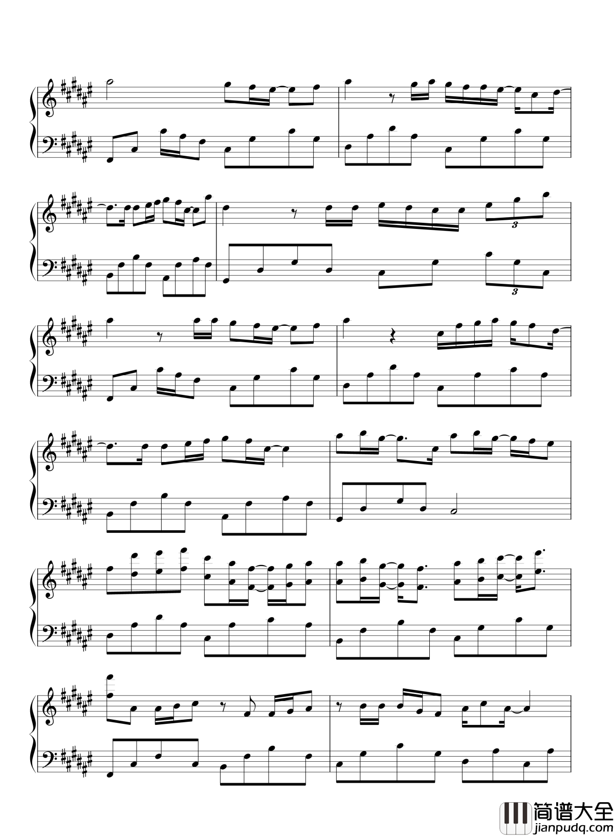 恋爱大过天钢琴谱_twins_想不想也日夜思念_连甜梦也不够甜