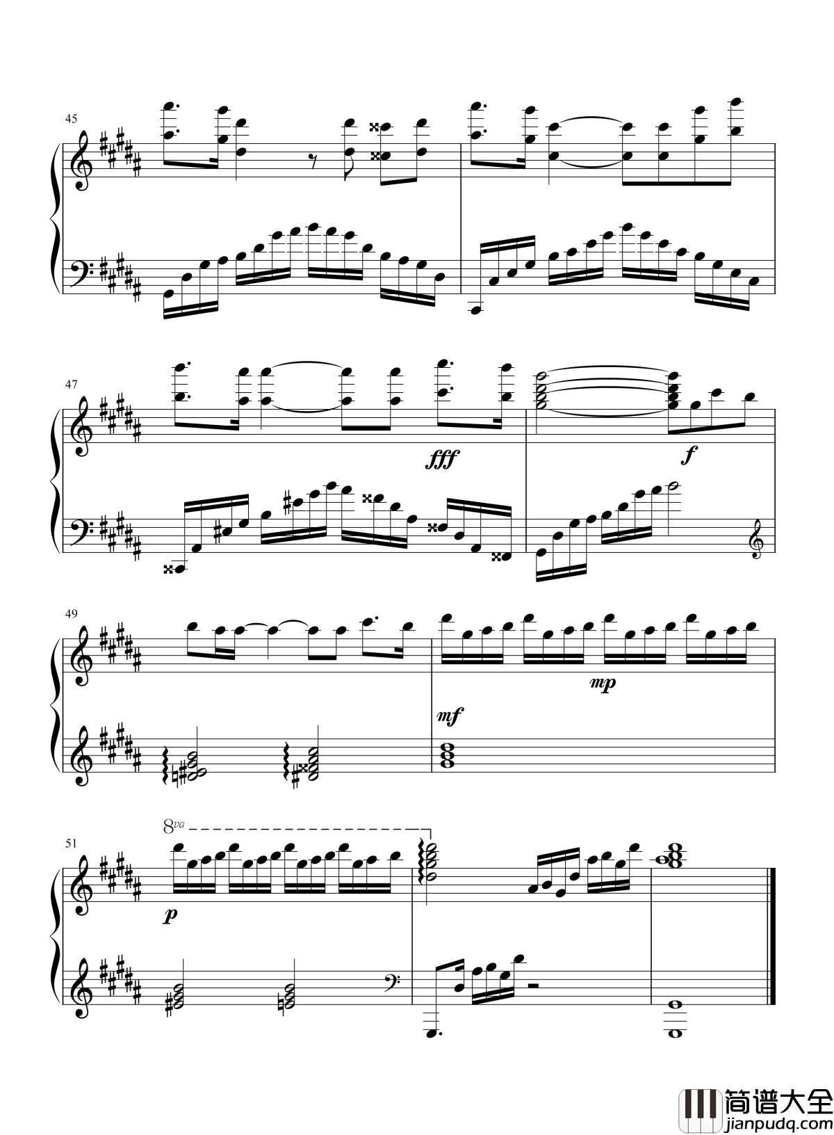 让梦冬眠钢琴谱_孙楠_再回头爱已走远