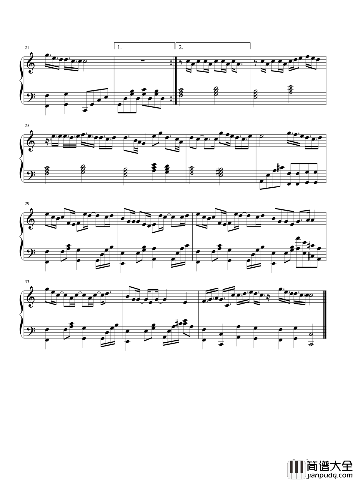 三人游钢琴谱_方大同_我永远都愿意当你的听众_安慰你的痛_保护你从始至终