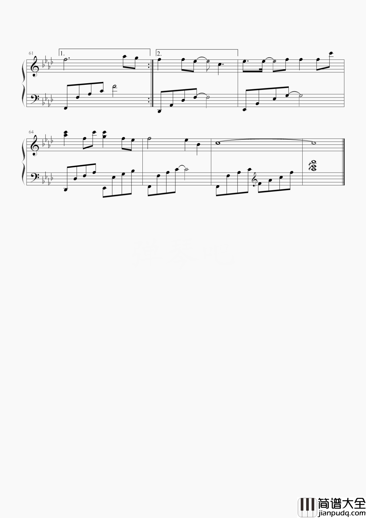 风筝误钢琴谱_刘珂矣_秋风生渭水落叶满长安