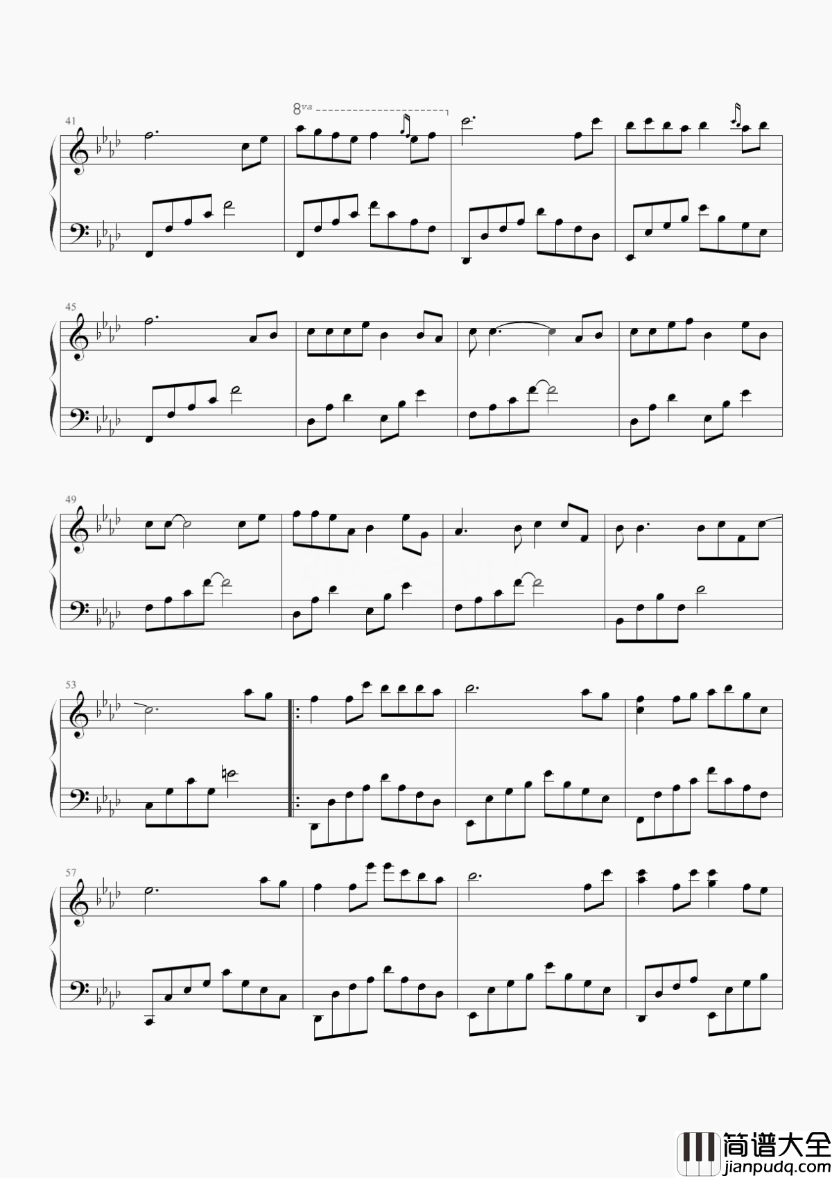 风筝误钢琴谱_刘珂矣_秋风生渭水落叶满长安