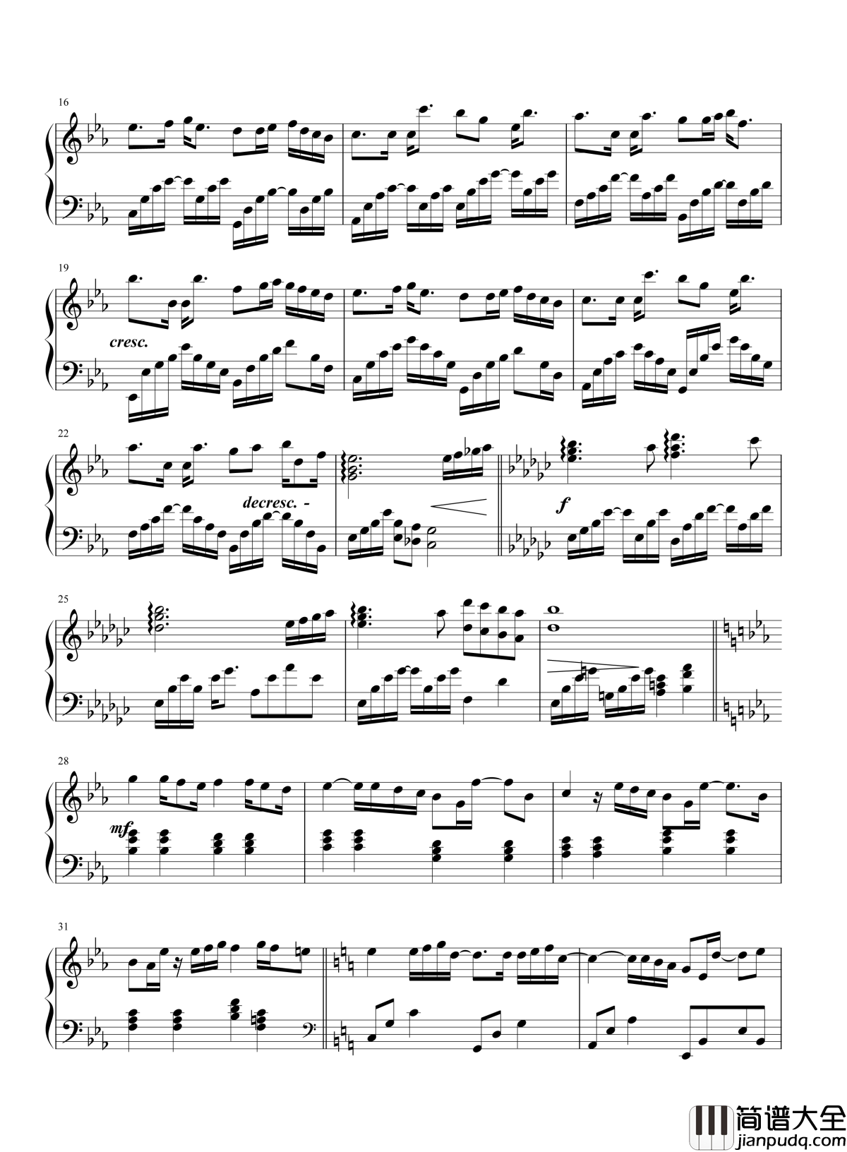 被风吹过的夏天钢琴谱_金莎_林俊杰_空气中的温暖不会很遥远