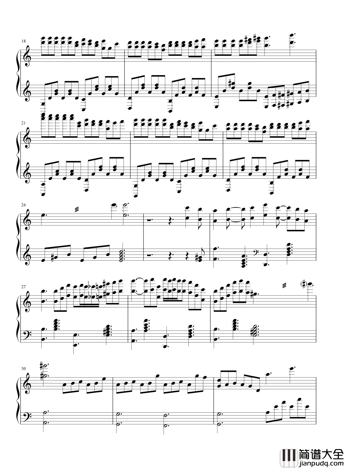 边走边爱钢琴谱_谢霆锋_感激这一路我与你纠缠在一起