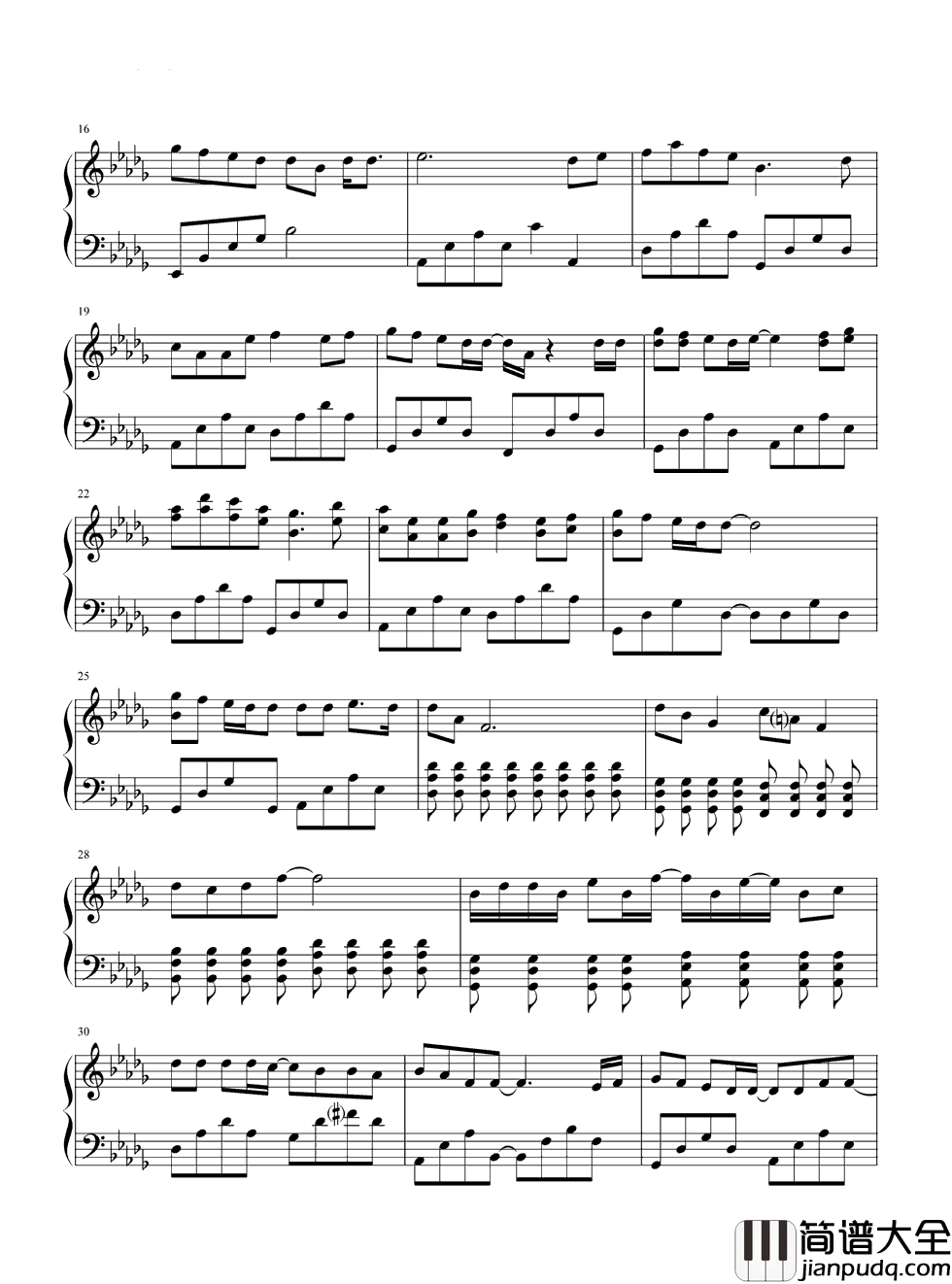 全部都给你钢琴谱_吴克群_我把全部都给你_不留一点余地