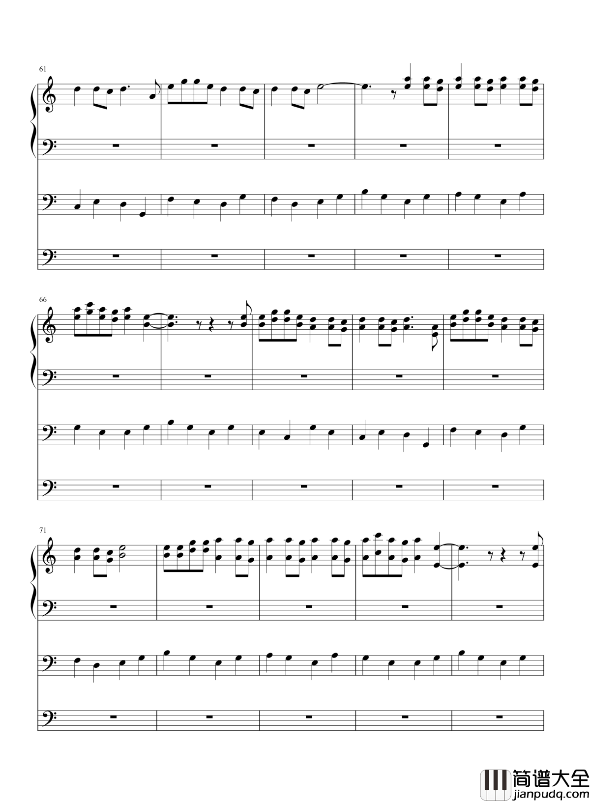 菠萝菠萝蜜钢琴谱_谢娜_马兰坡坡姐的成名曲