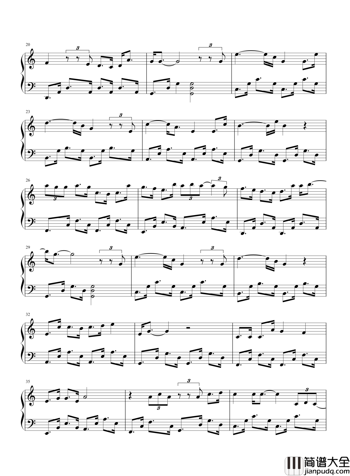 故意钢琴谱_孙郡、何洁｜爱依然绵绵无期_因为你