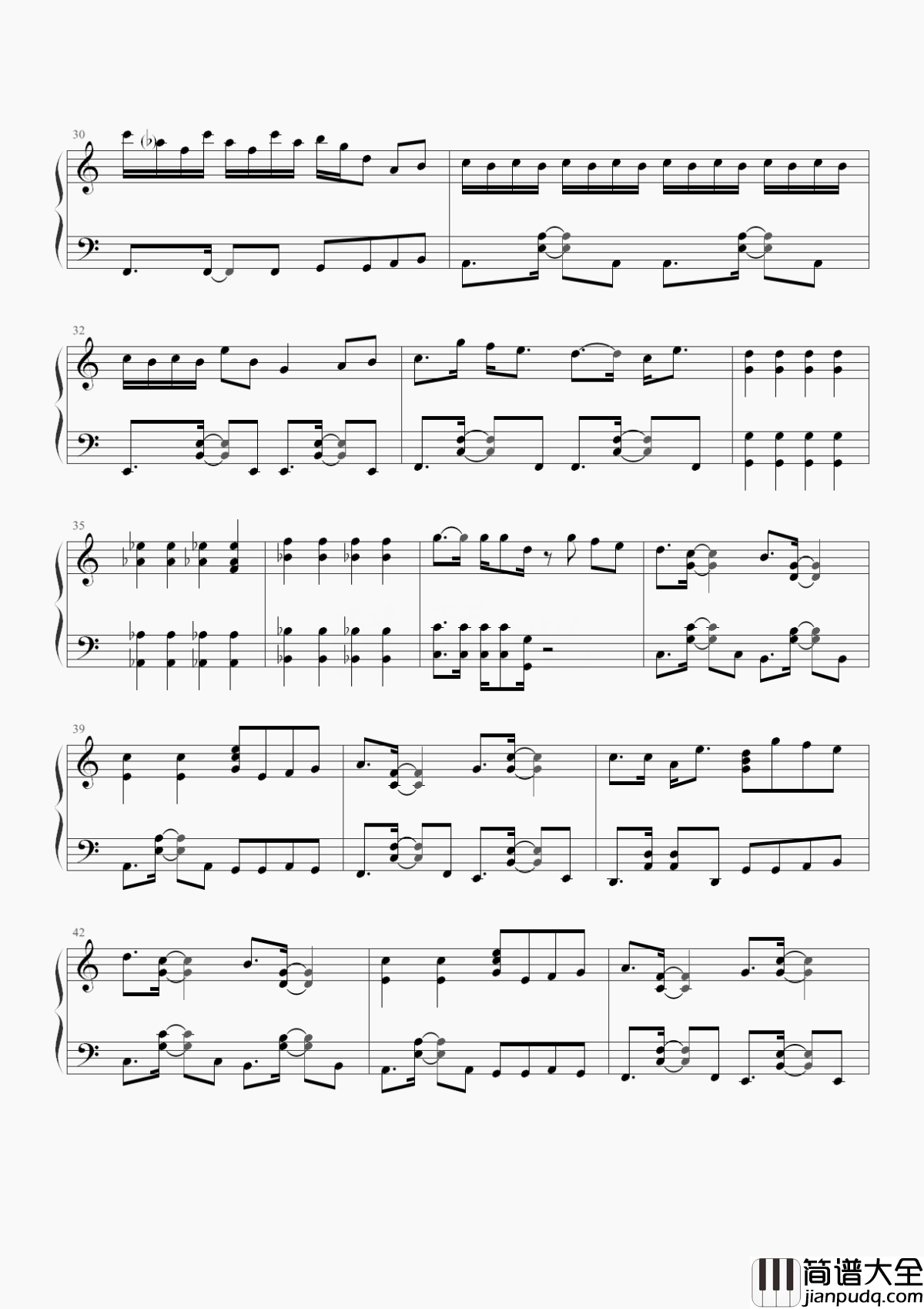 恋爱ing钢琴谱_五月天_你是阳光照亮我的黑夜