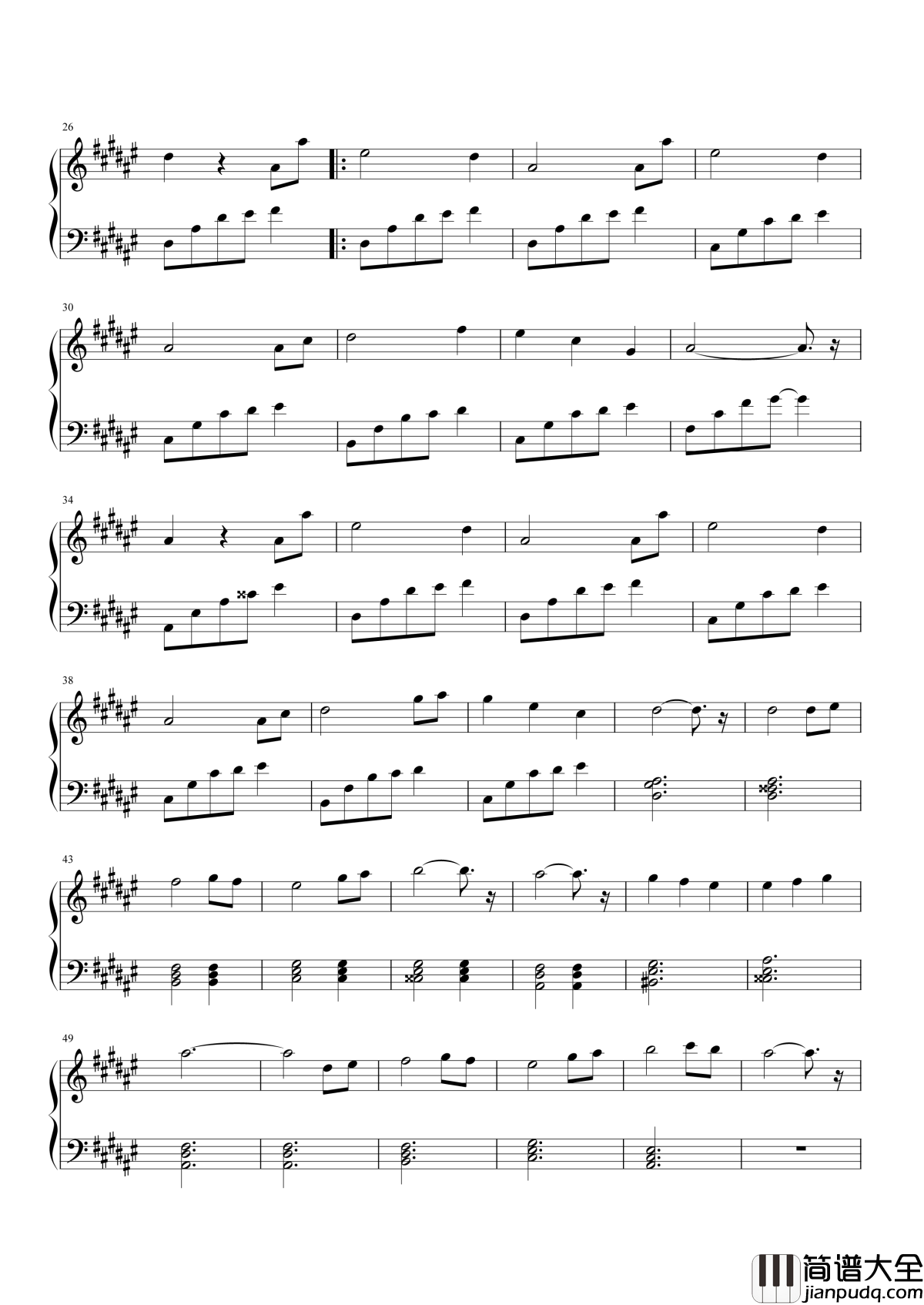 时光笔墨钢琴谱_张碧晨_谁为谁失魂落魄