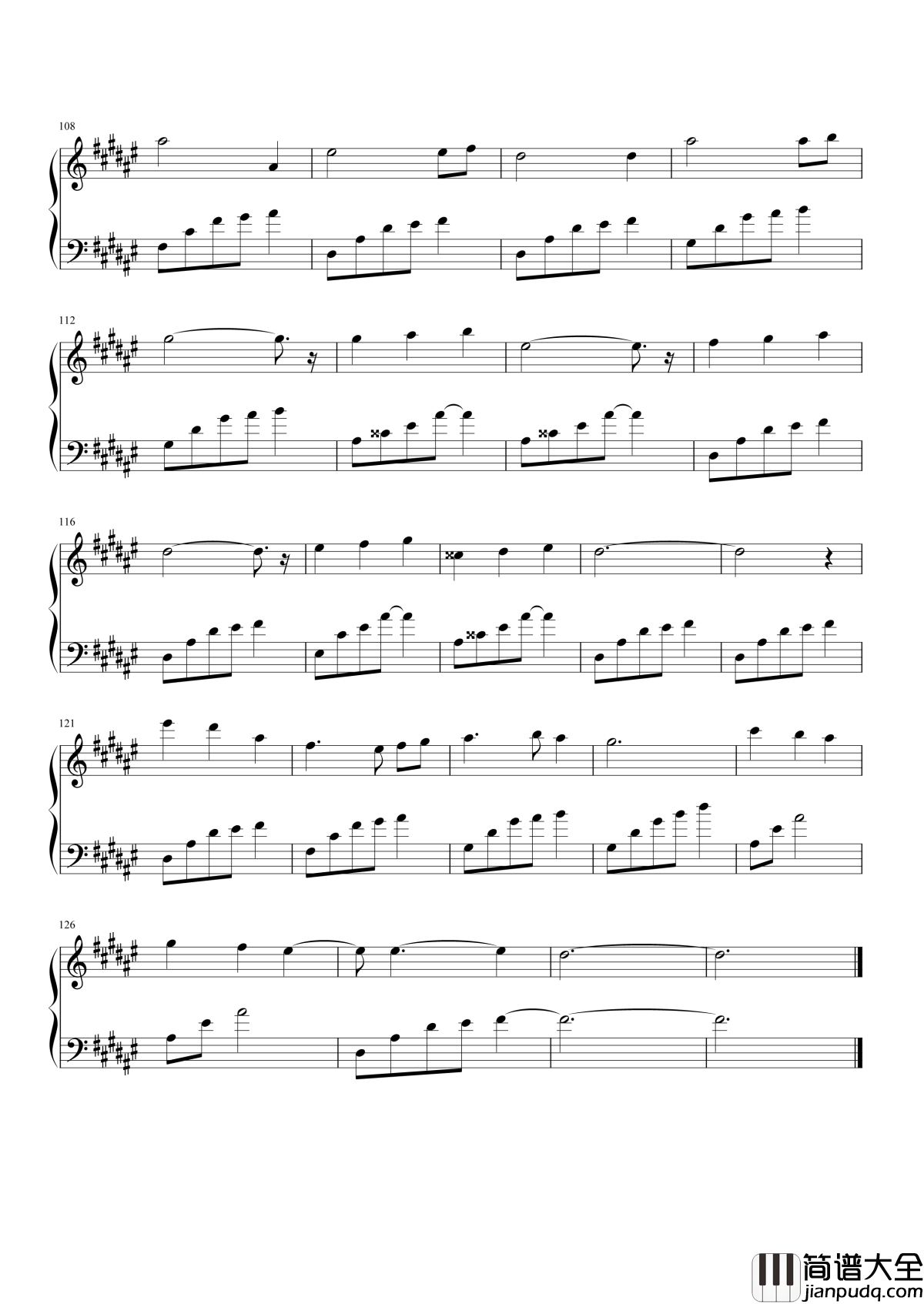 时光笔墨钢琴谱_张碧晨_谁为谁失魂落魄