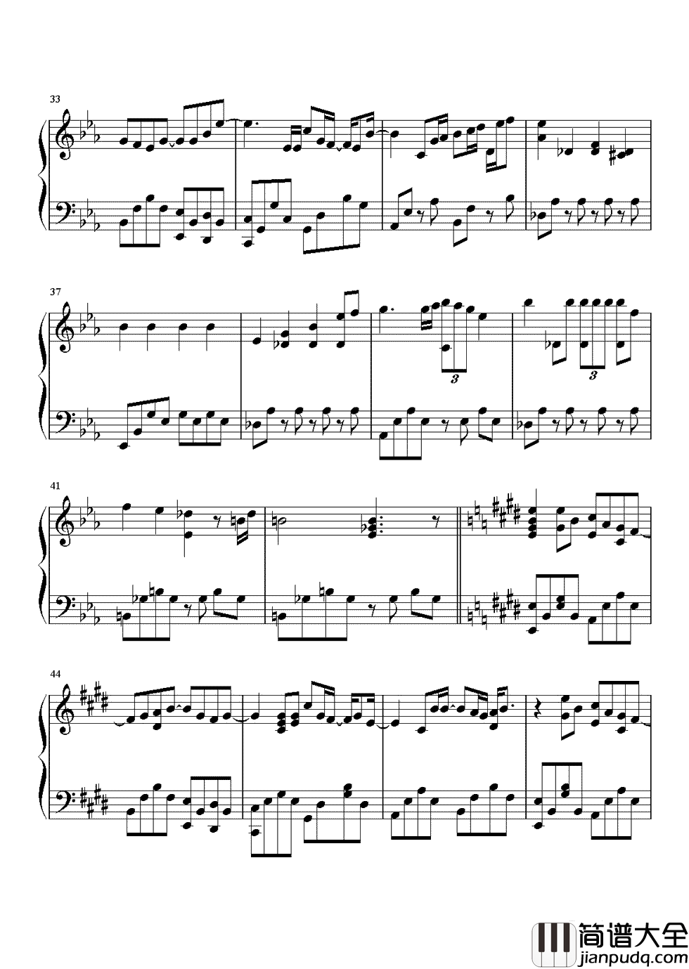 兄妹钢琴谱_陈奕迅_该如何庆幸，最终我们是兄妹