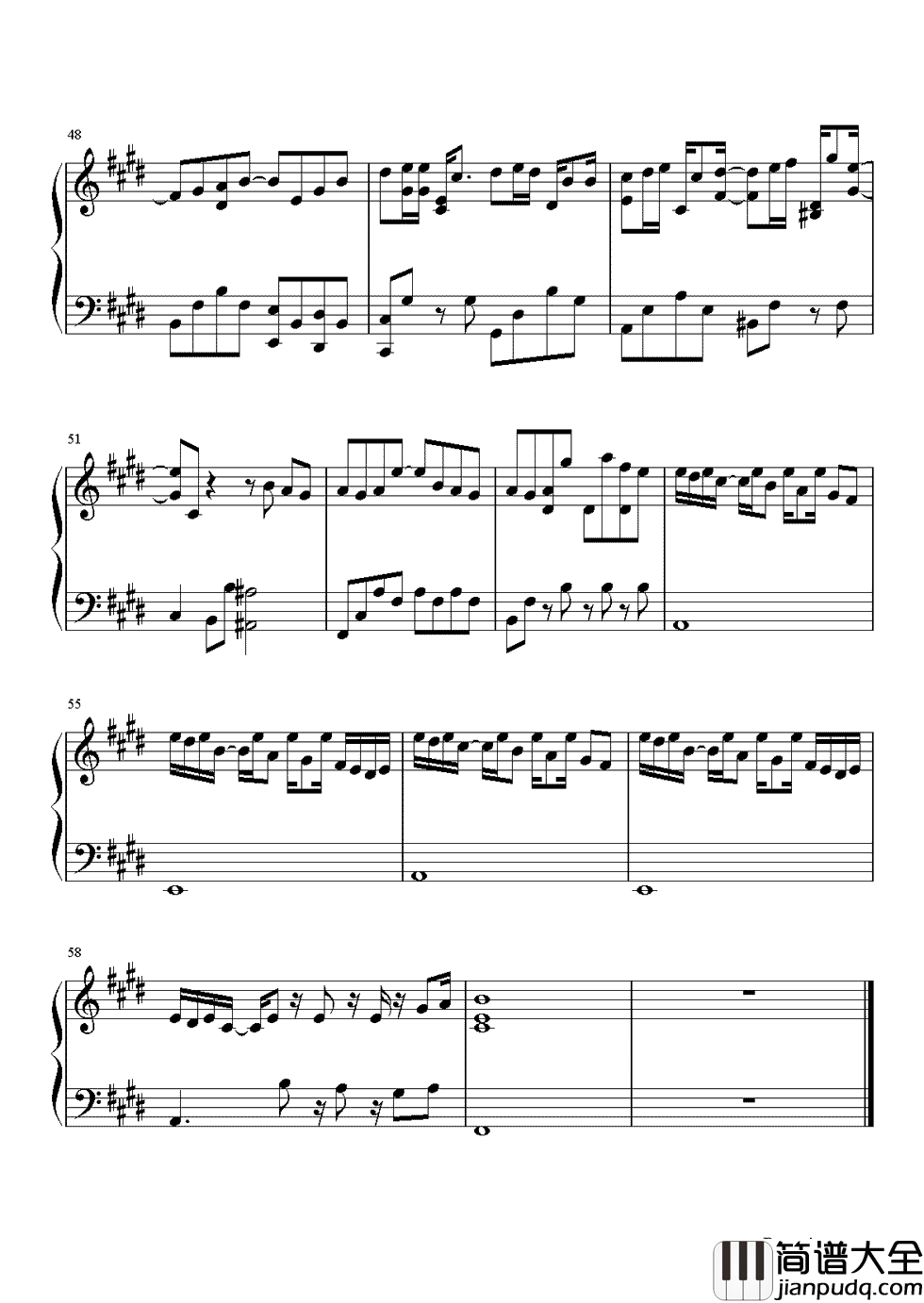 兄妹钢琴谱_陈奕迅_该如何庆幸，最终我们是兄妹