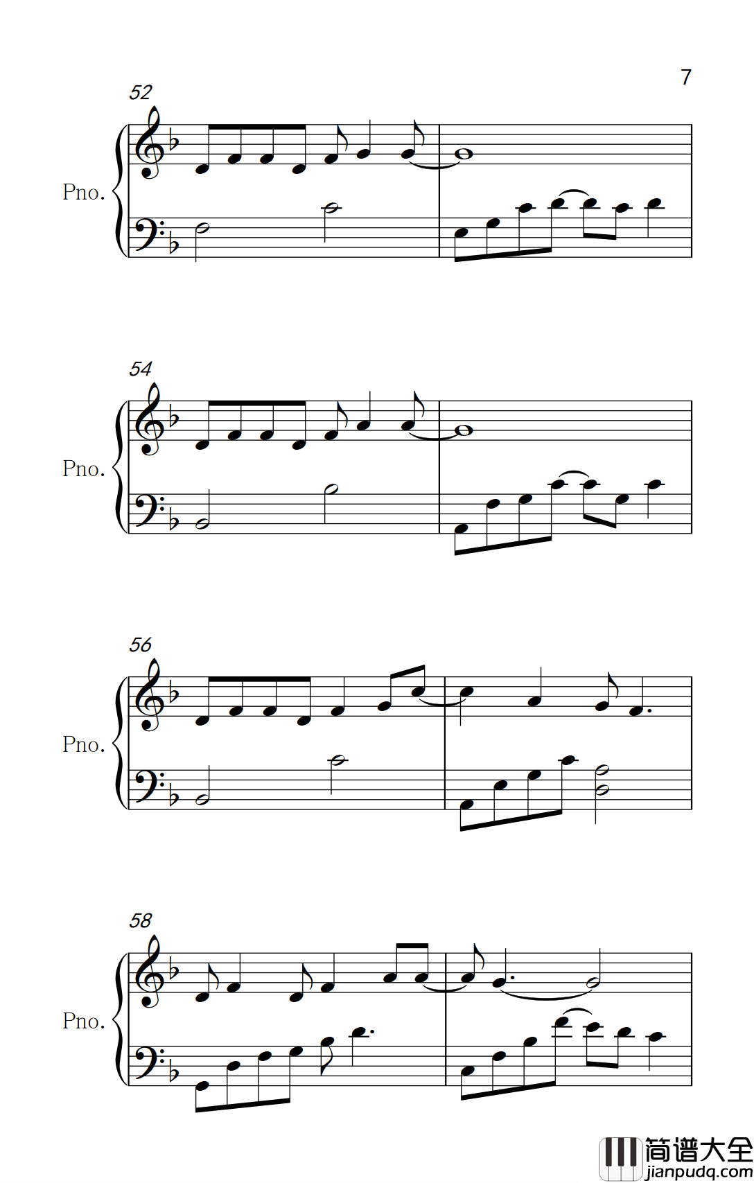 明天过后钢琴谱_张杰_牵着你的手_一直走到最后