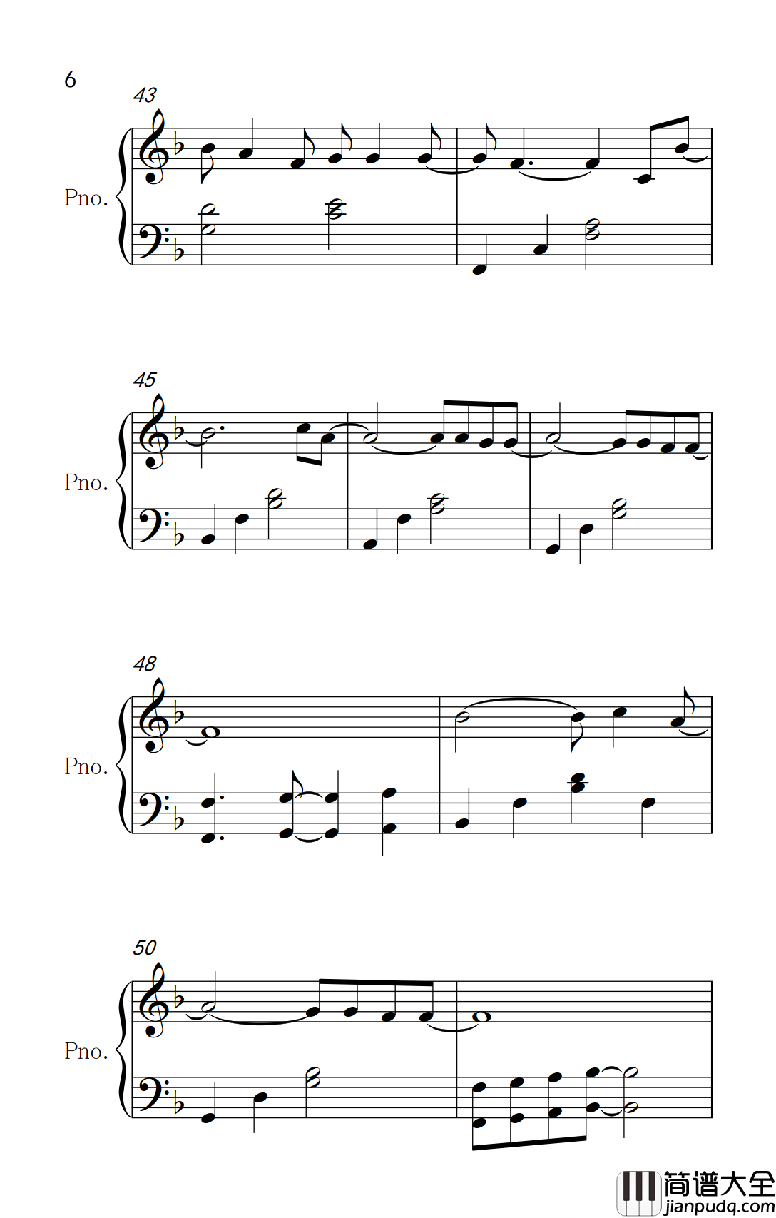 明天过后钢琴谱_张杰_牵着你的手_一直走到最后