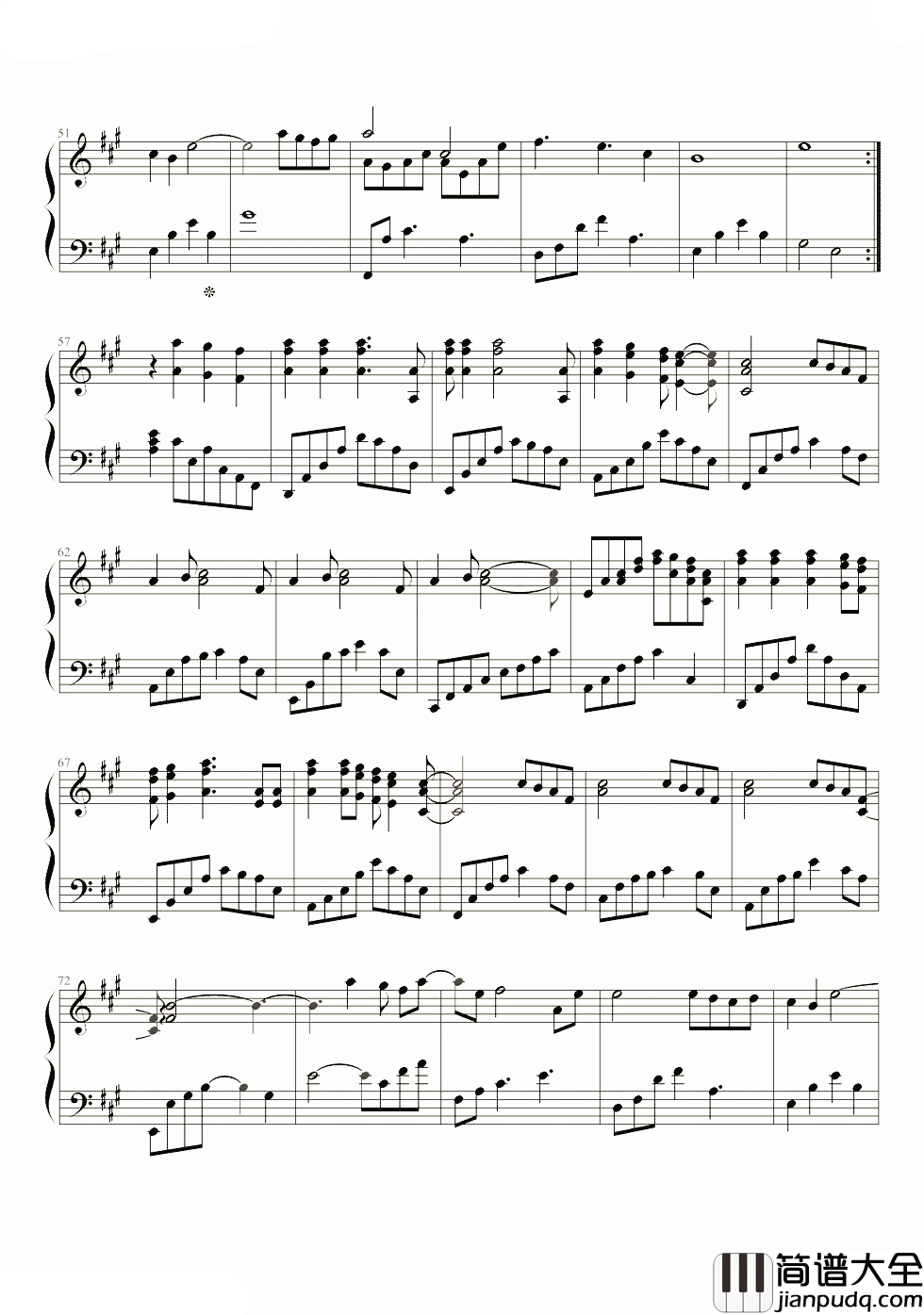 偏爱钢琴谱_张芸京_得不到的永远在骚动，被偏爱的都有恃无恐